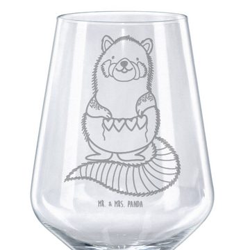 Mr. & Mrs. Panda Rotweinglas Roter Panda - Transparent - Geschenk, Rotwein Glas, Tiermotive, Rotwe, Premium Glas, Unikat durch Gravur