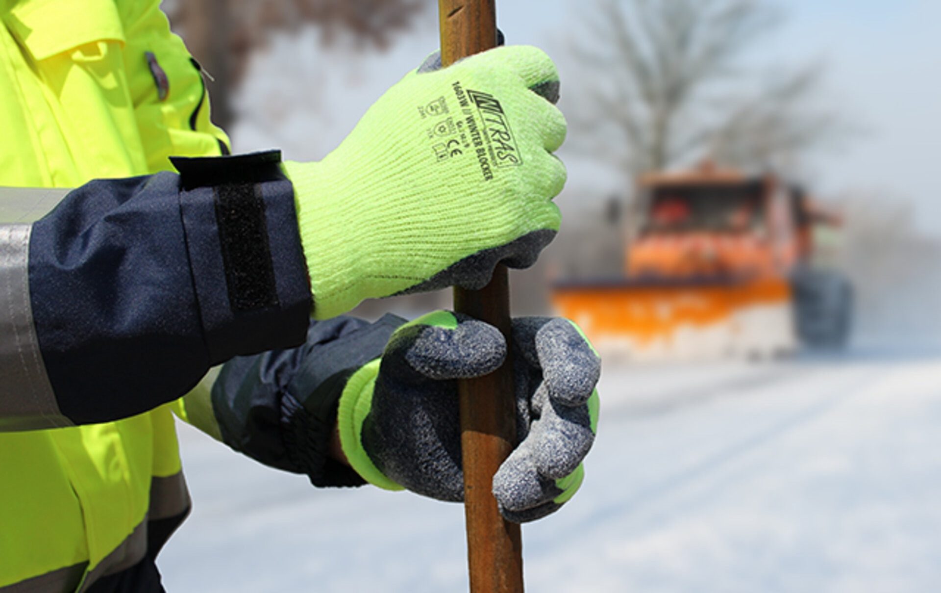 Nitras Winter-Arbeitshandschuhe 1603W Winter Blocker Skihandschuhe Arbeitshandschuhe neongelb (Packung, 12-St., VPE= 12 Paar, Gr 8-11) Kälteschutz/Atmungsaktiv