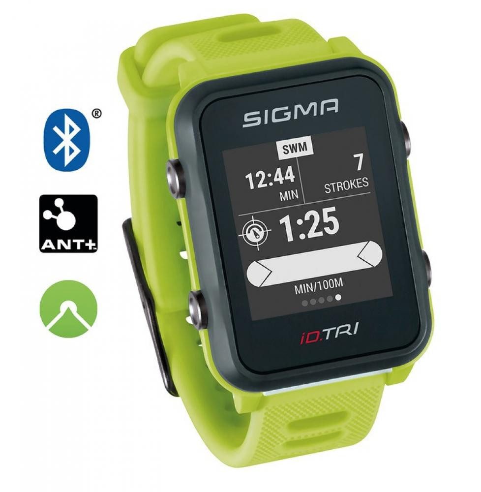 SIGMA Fahrradcomputer Sigma Sport Uhr ID Tri Basic versch. Farben - Farbe: neon grün