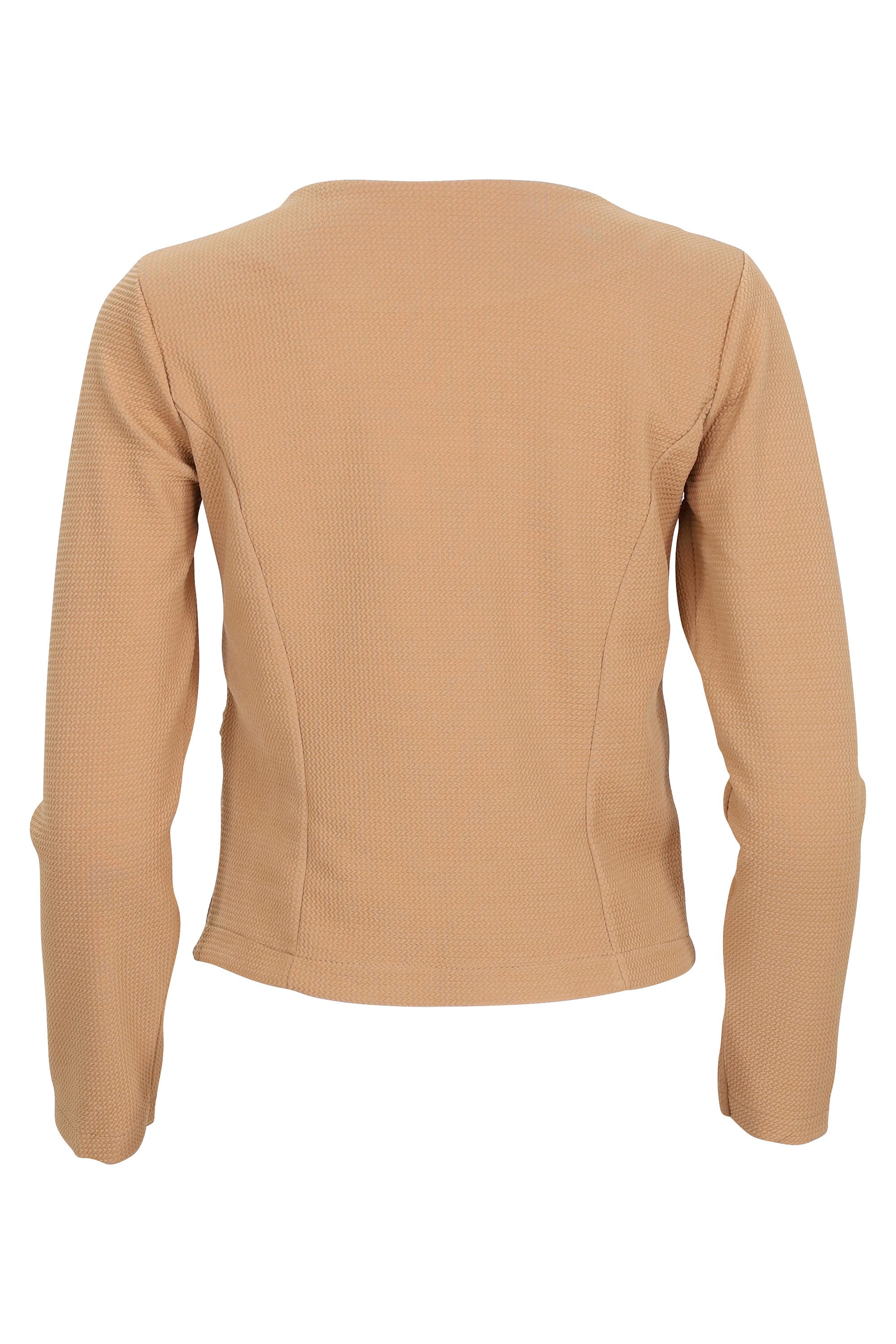 malito more than fashion Jackenblazer malito Damen Blazer ohne Kragen, Sakko im Basic Look, Kurzjacke mit Sweatblazer im Basic-Look