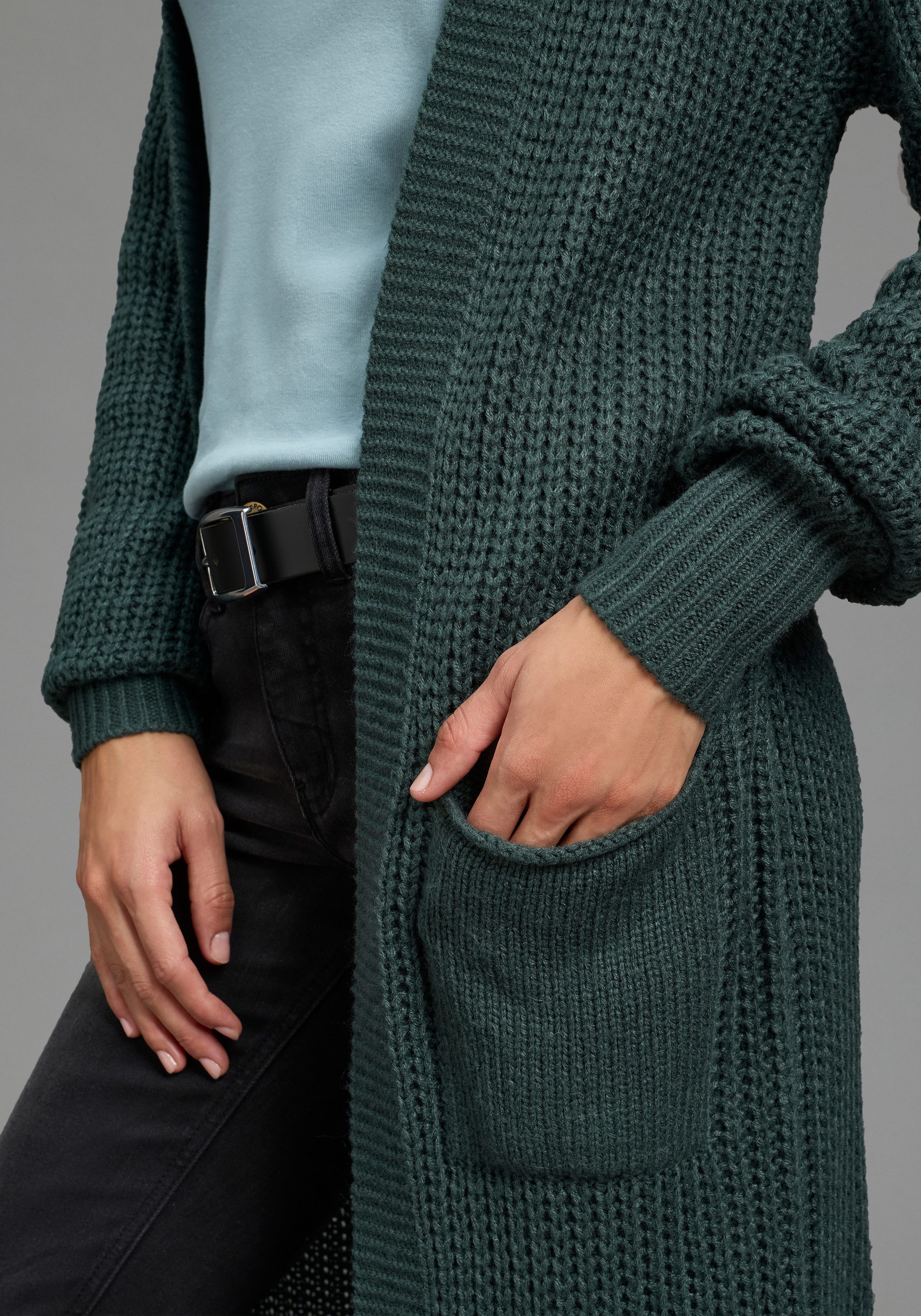 Laura Scott Longstrickjacke aus kuscheligem Grobstrick