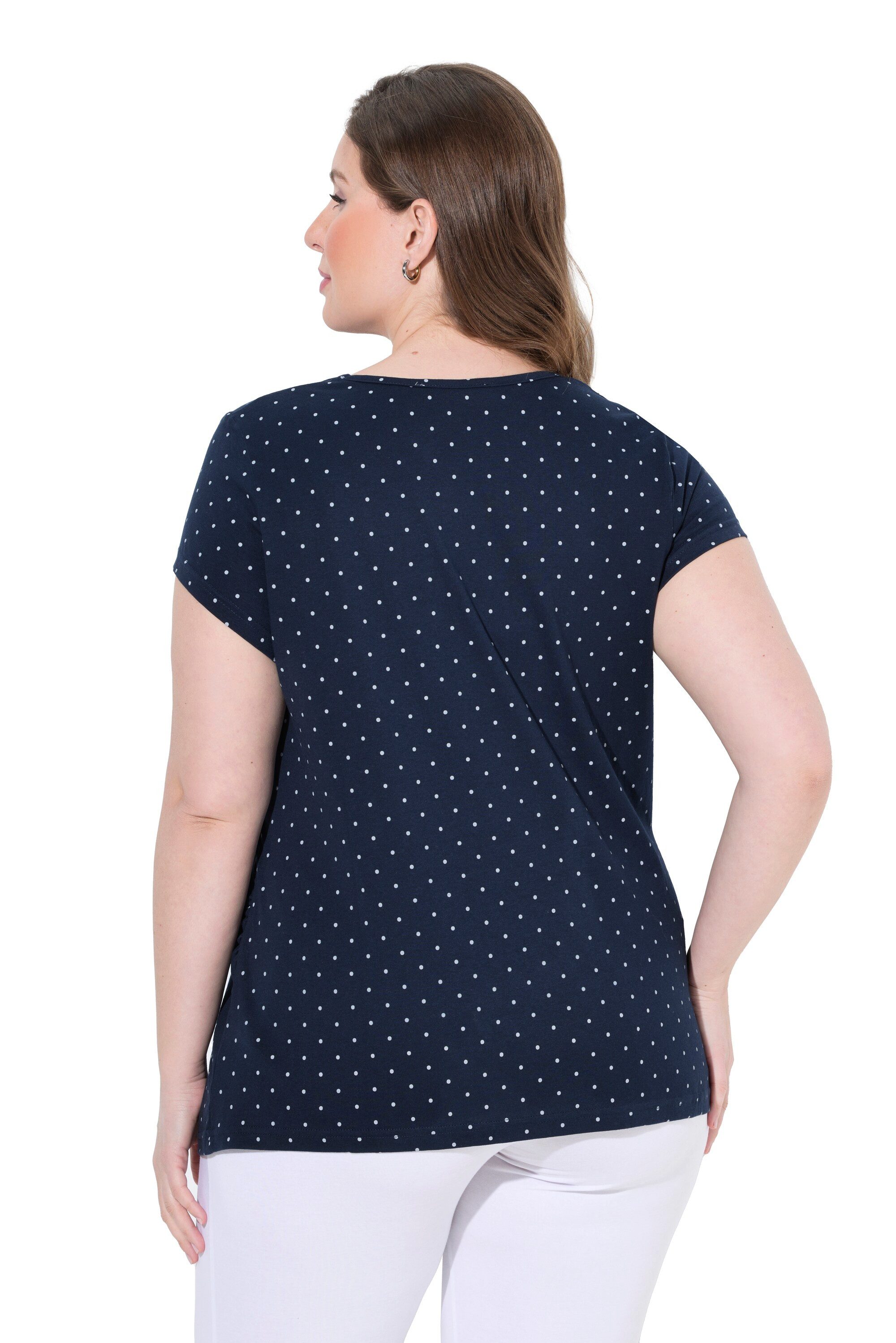 Ulla Popken T-Shirt T-Shirts 2er-Pack Kurzarm seitl. Raffung GOTS (2-tlg) Schwangerschaft