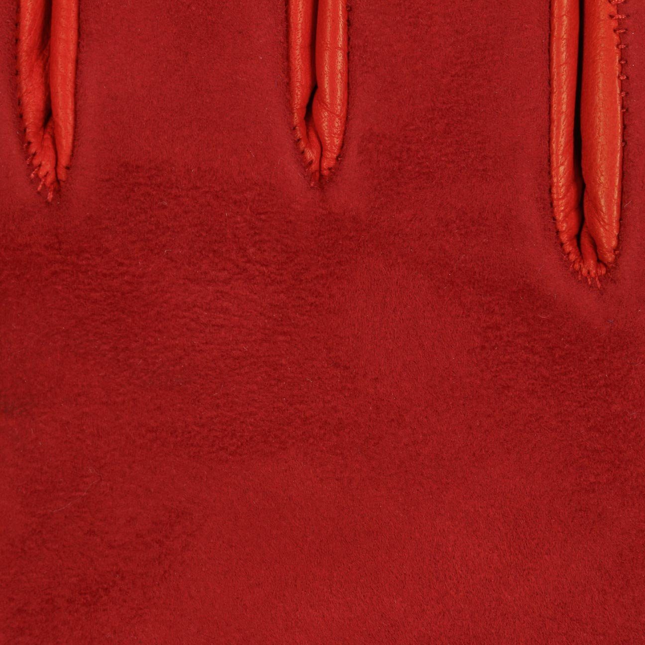 Caridei Lederhandschuhe Fingerhandschuhe mit Futter, in rot Italy Made