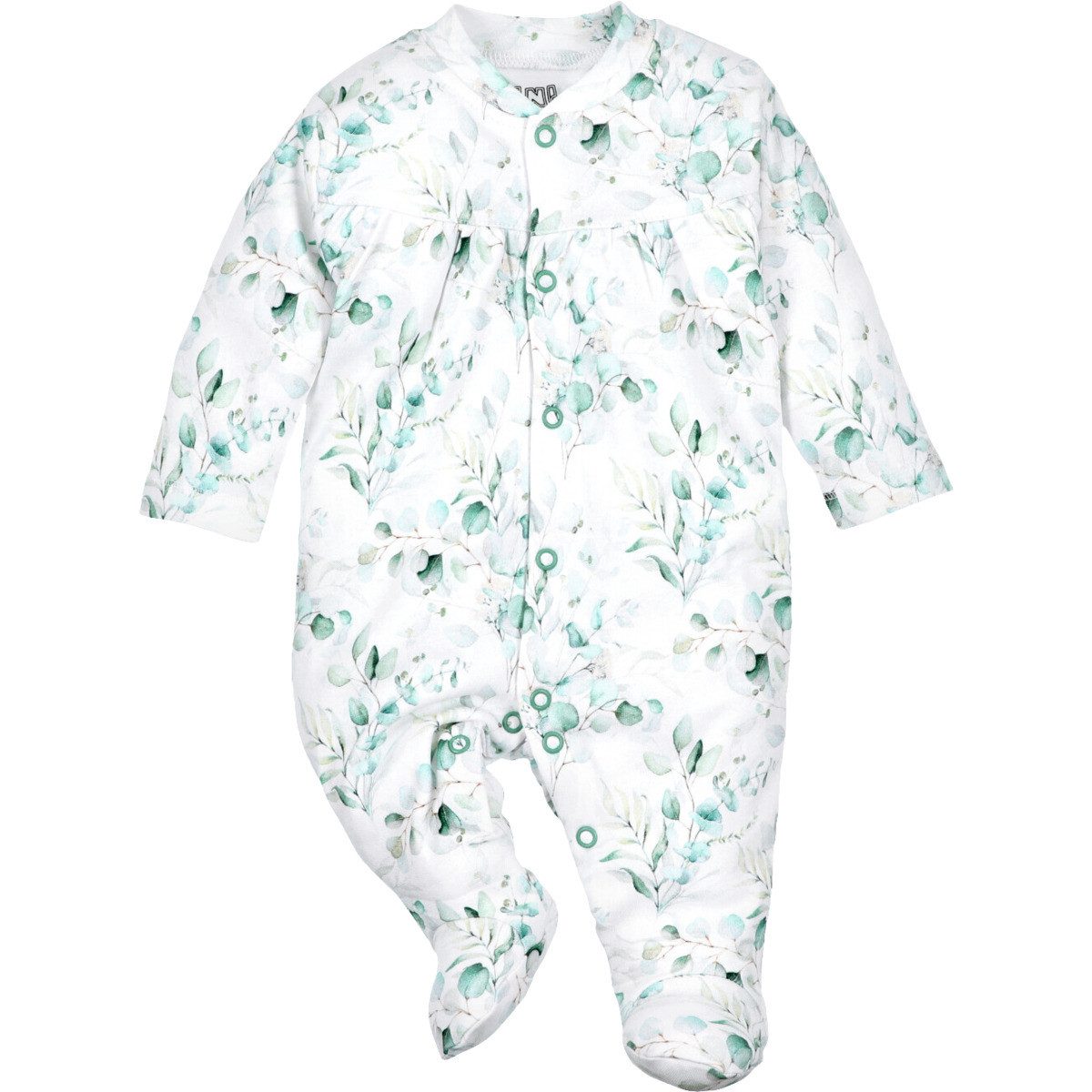 NINI Strampler Eukalyptus Unisex Kinder Einteiler, Overall, Babyanzug, Babyoverall, Babyanzug