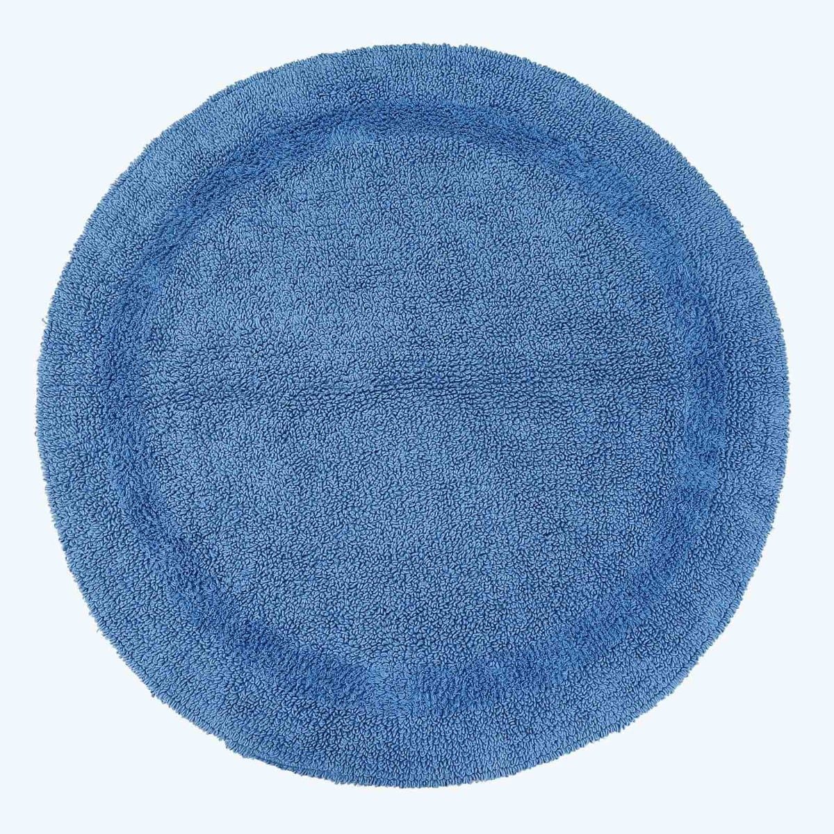 Homescapes Badematte Runde Battematte blau 80 cm aus 100% Baumwolle, Höhe 20 mm, Baumwolle, rund, Φ 80 cm