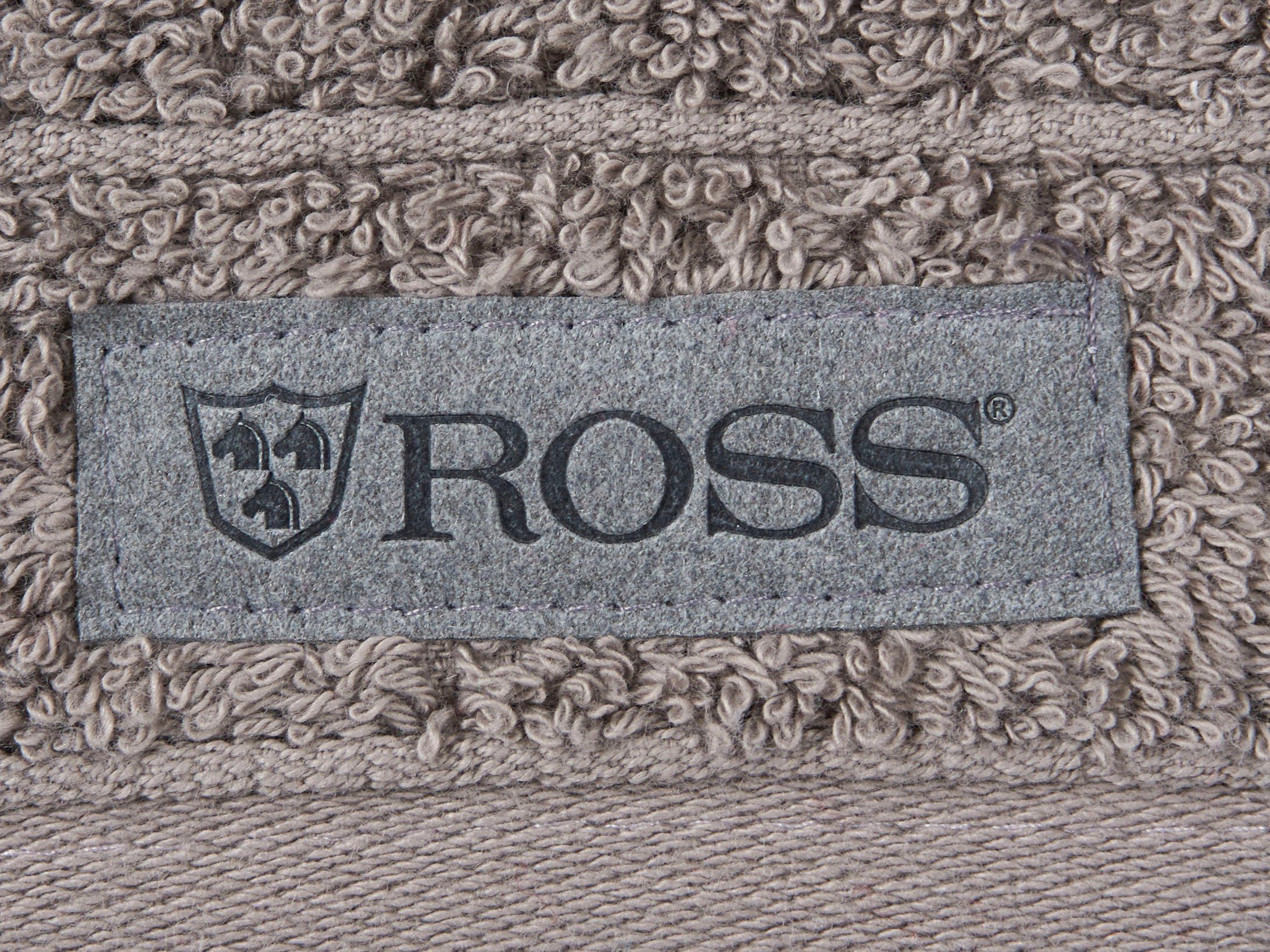 ROSS Handtuch Smart, Frottier mit flanell (2-St), Uni-Rippe Velourslabel
