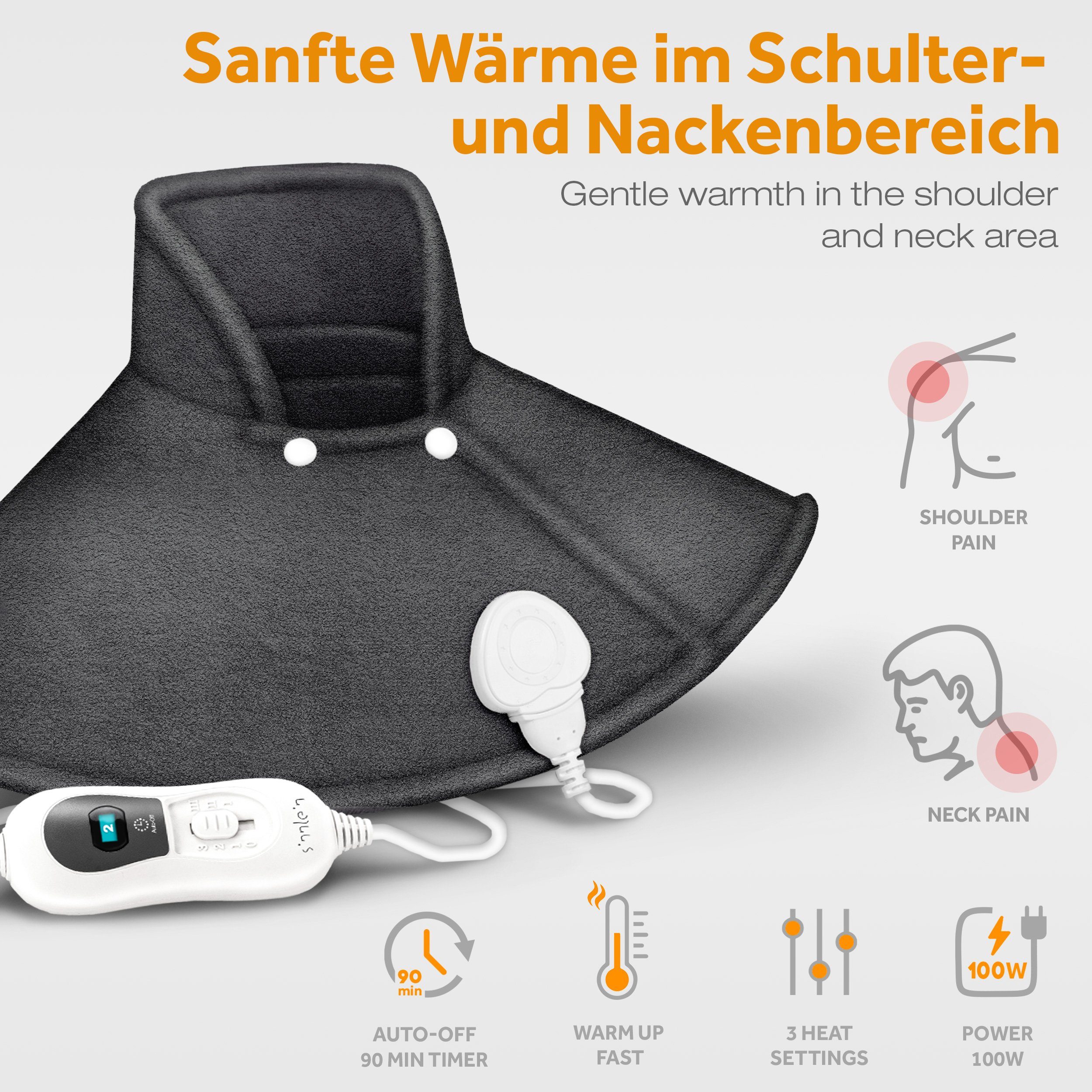 sinnlein Heizkissen sinnlein Heizkissen elektrisch Wärmekissen Nacken, Schulter, Nacken und Rücken, 3 Temperaturstufen & Abschaltautomatik