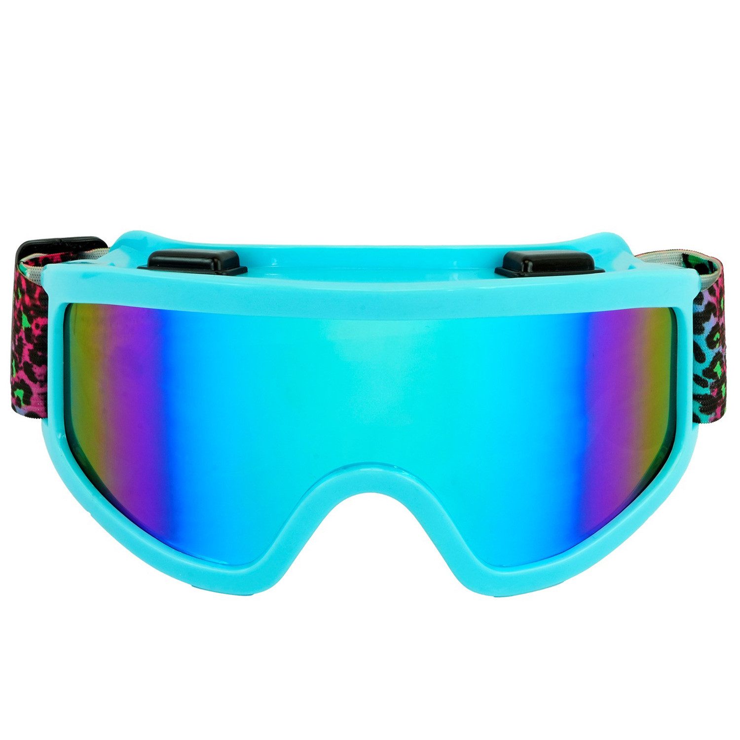 Widmann S.r.l. Verkleidungsmaske Party Skibrille zum 80er Jahre Kostüm, Blau Mehrf