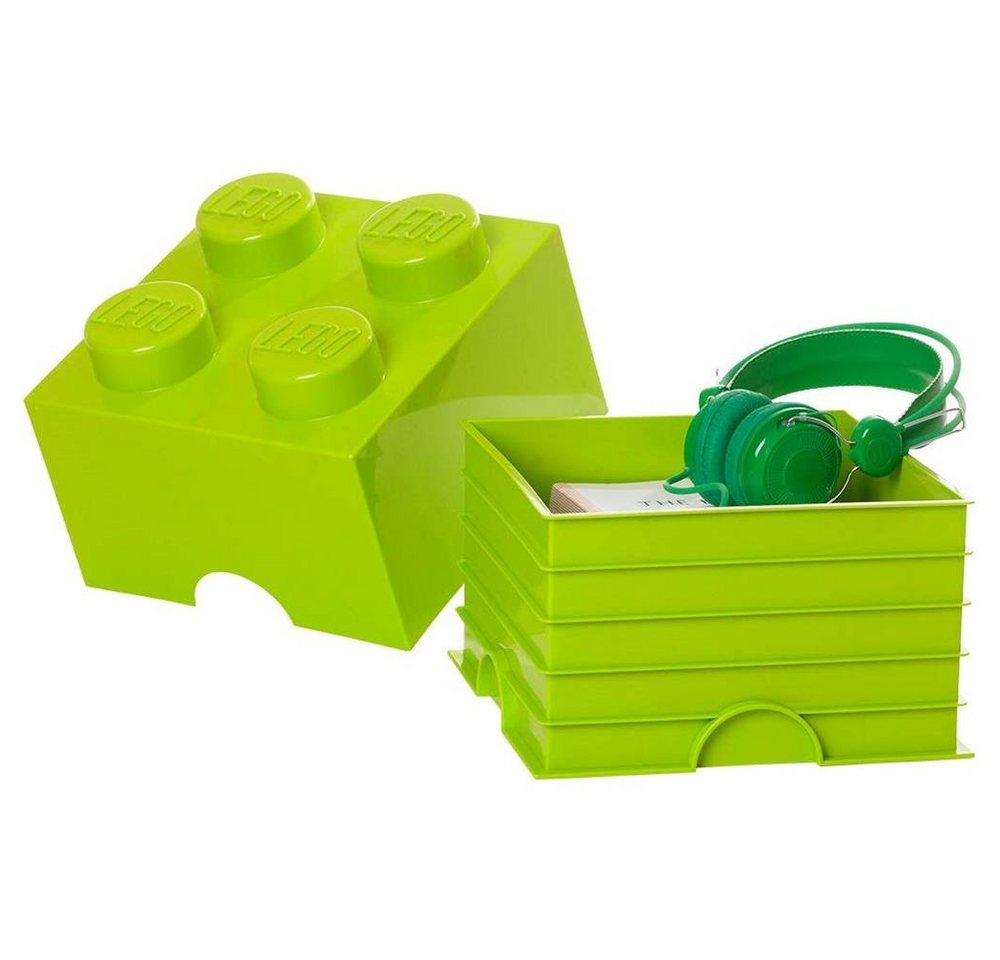 Thumbnail - Room Copenhagen Aufbewahrungsbox LEGO® Storage Brick 4 Lindgrün (1x Aufbewahrungsstein, 1 St., 4 Noppen 25 x 25 x 18 cm)...