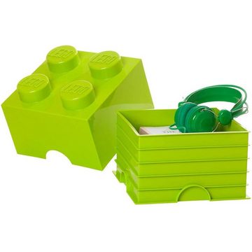 Room Copenhagen Aufbewahrungsbox LEGO® Storage Brick 4 Lindgrün (1x Aufbewahrungsstein, 1 St., 4 Noppen 25 x 25 x 18 cm), Baustein stapelbar grün