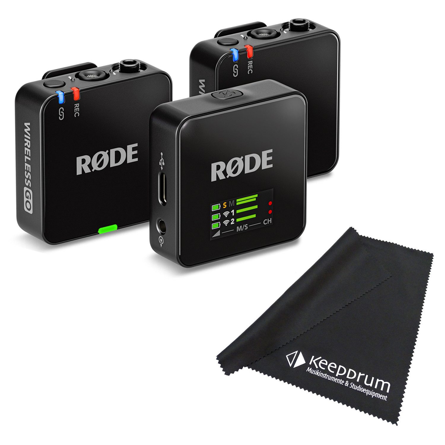 Rode Mikrofon-Funksystem Wireless GO Gen 3 mit Tuch Digitales Aufnahmegerät