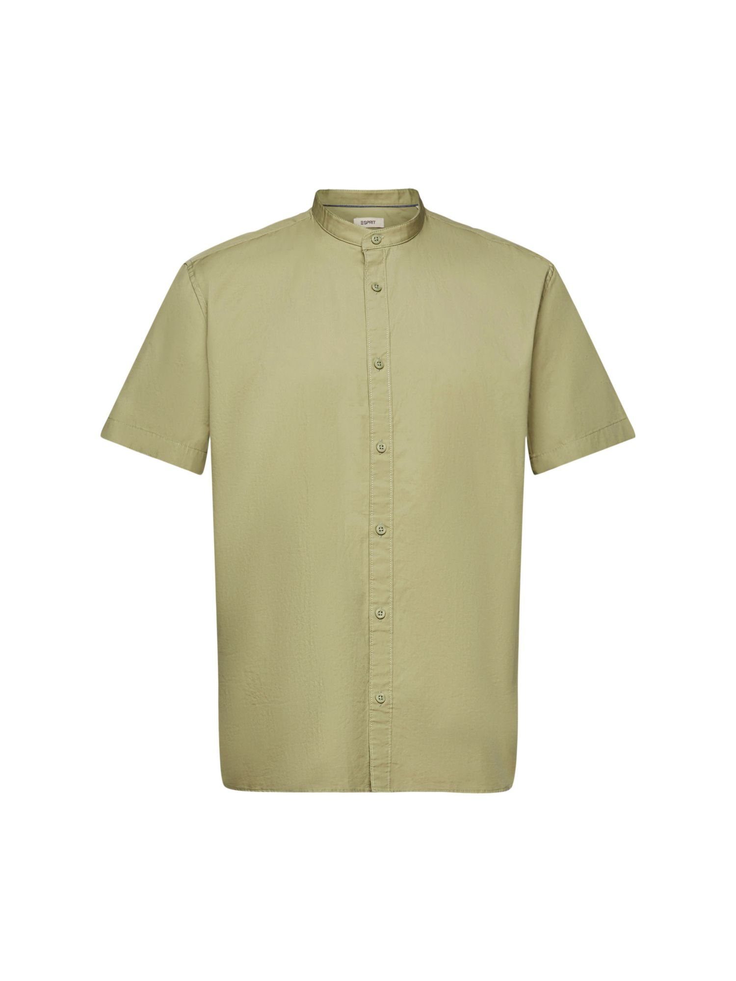 Günstige Marken Esprit Kurzarmhemd Baumwollhemd mit Stehkragen GREEN LIGHT