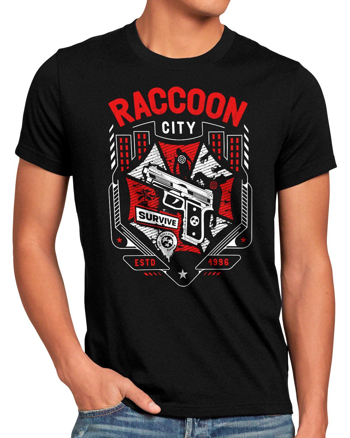 style3 Print-Shirt Herren T-Shirt Raccoon City evil resident umbrella corp virus zombie