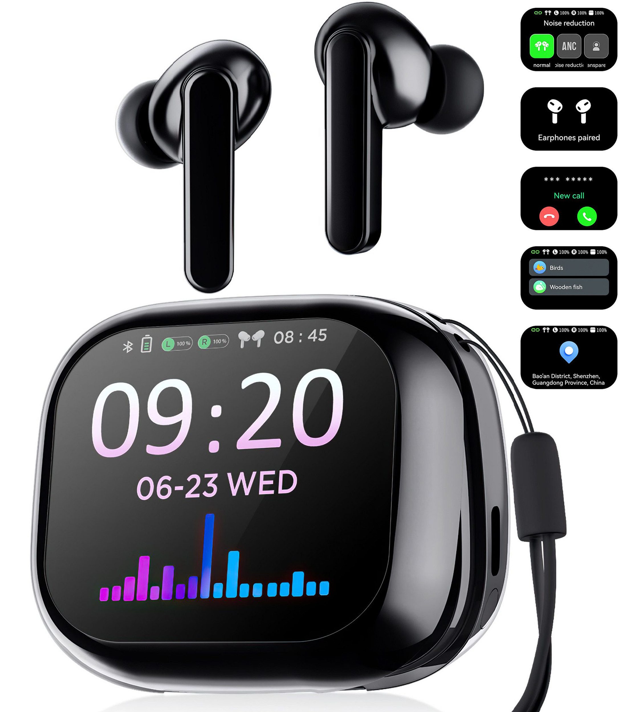 Kopfhörer, Kabellos Bluetooth 5.4,HiFi Stereo TWS In-Ear-Kopfhörer