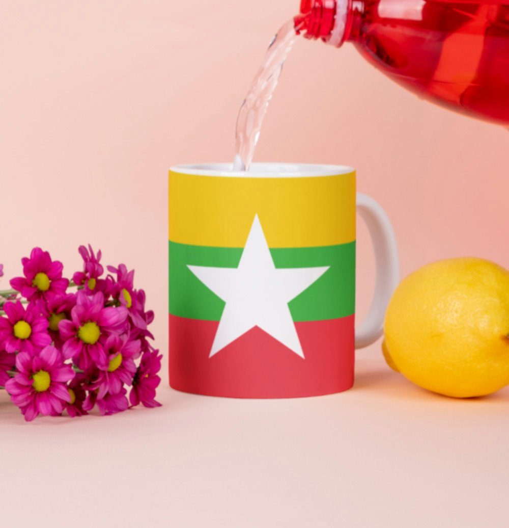Tinisu Tasse Myanmar Kaffeetasse Flagge Pot Kaffee Tasse National Becher Coffeecup