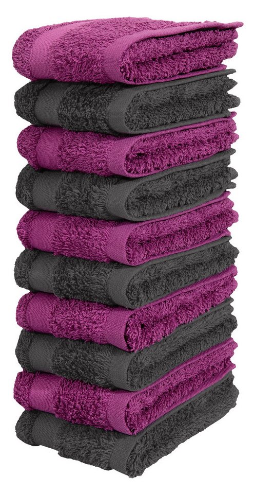 OTTO home Waschlappen Vanessa, 10 Seiftücher, 30x30cm, in Standard- und Premium-Qualität, (Set, 10-St), Handtücher mit Bordüre, 100% Baumwolle, einfarbig, weich