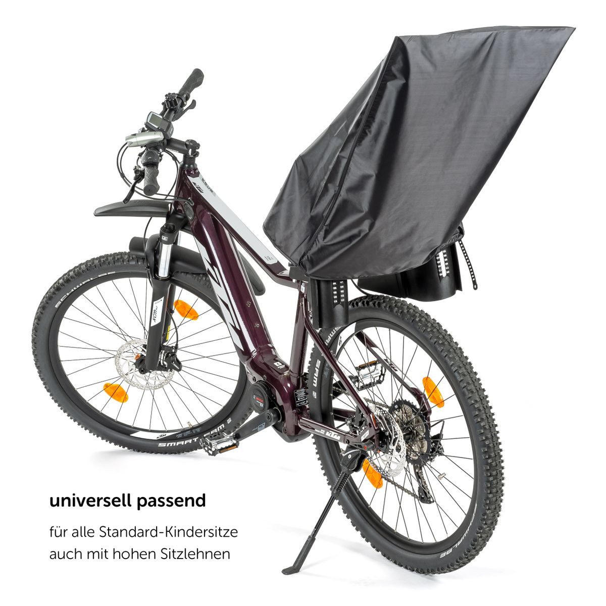 Zamboo Fahrradkindersitz Schwarz, Regenschutz für Fahrradkindersitz Abdeckung Kinder Fahrradsitz