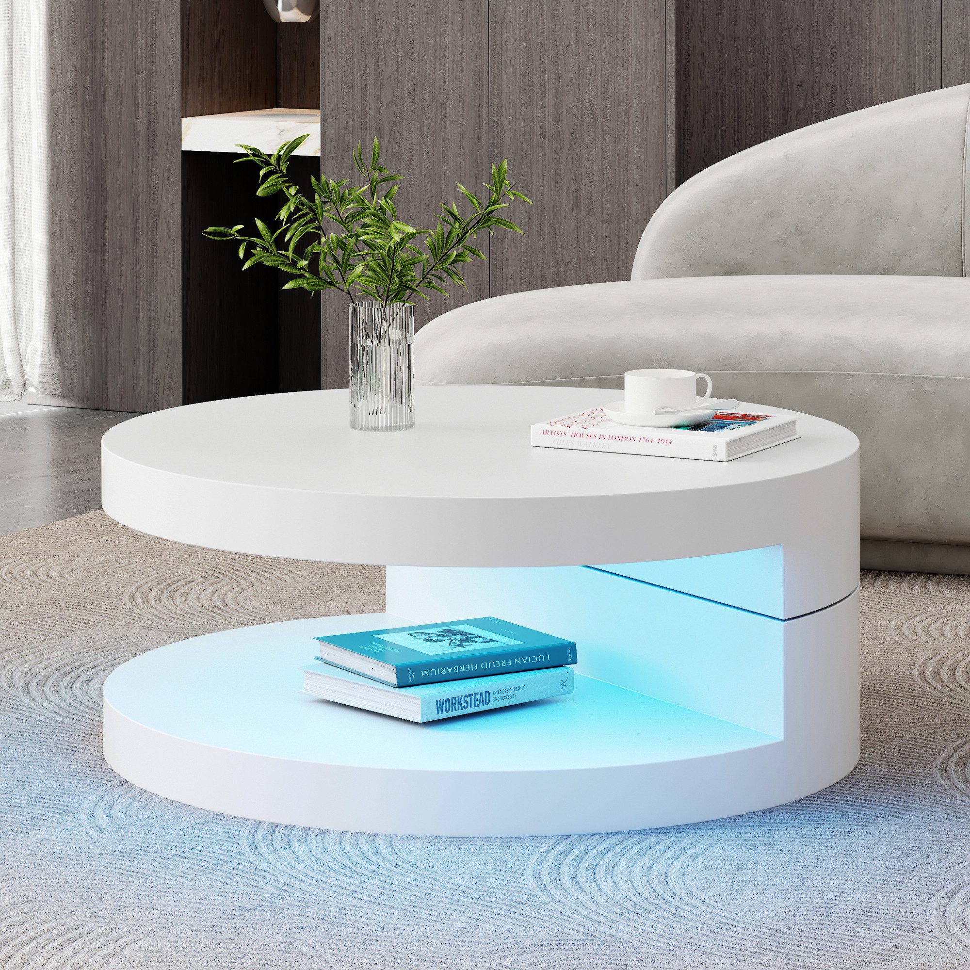 Merax Couchtisch zylindrischer Sofatisch Beistelltisch mit günstig online kaufen