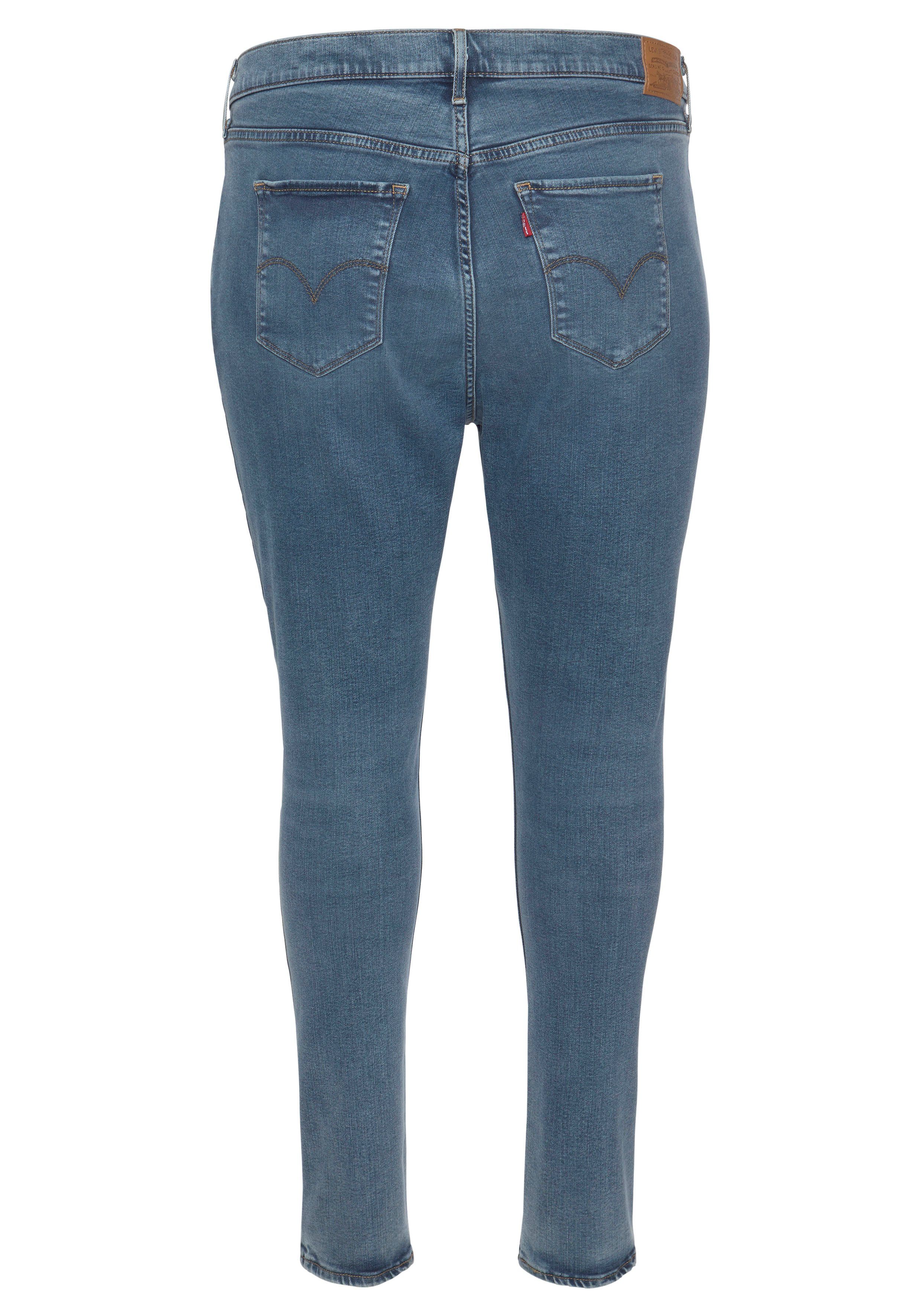 Levi's® PL Skinny-fit-Jeans Schnitt Plus 721 SKINNY sehr RISE figurbetonter HI mid-blue-used