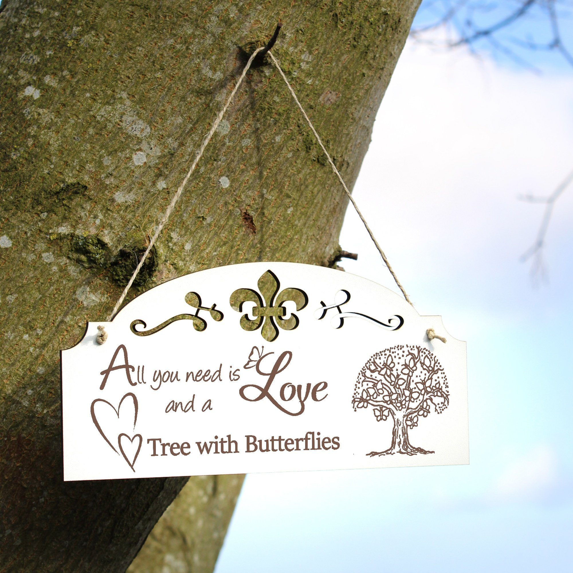 Baum Deko Schmetterlingen 20x10cm All Hängedekoration you aus Dekolando need is Love