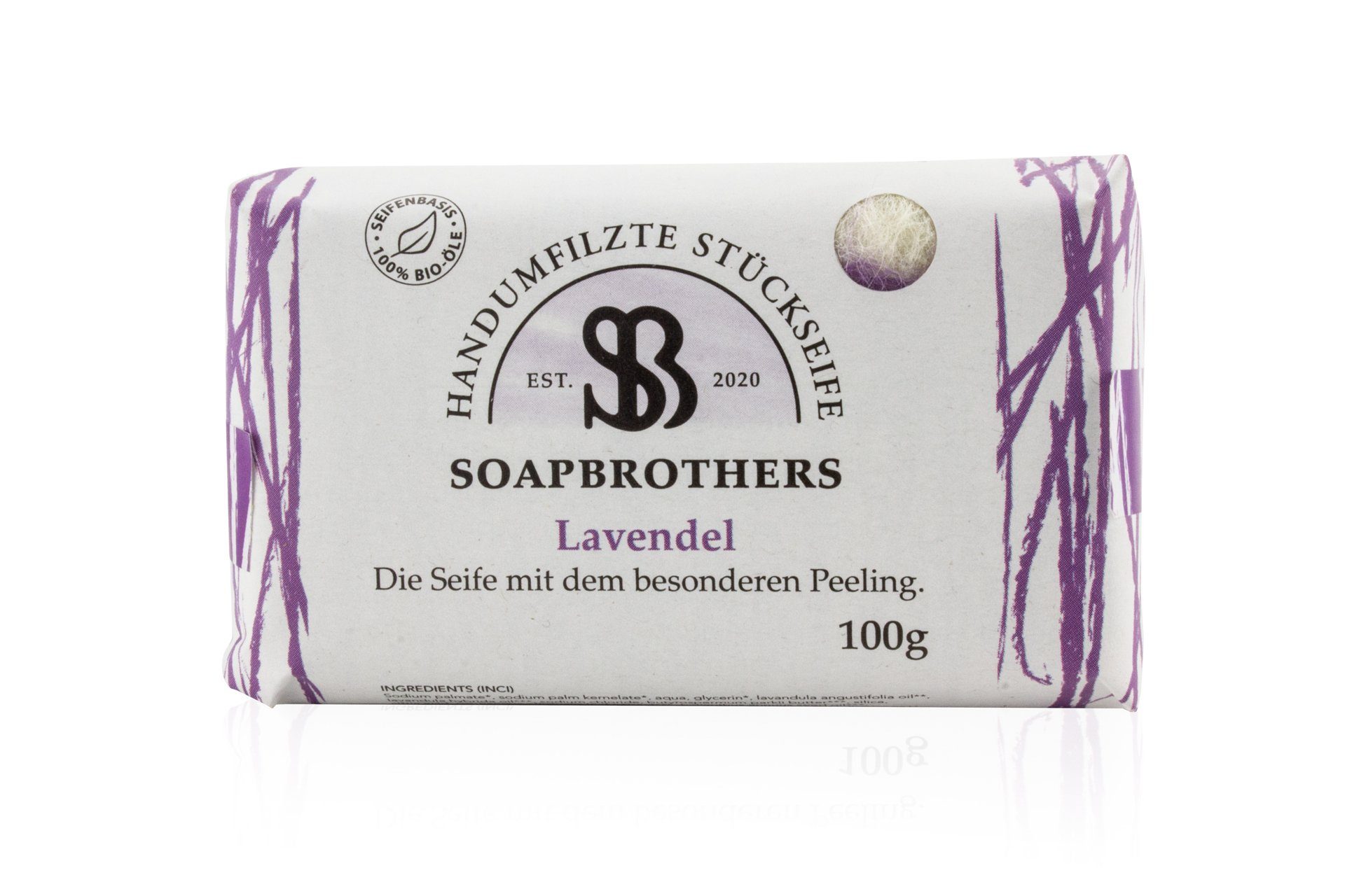 Soapbrothers Handseife Naturkosmetik, Bio-Seife, Handseife in 8 Duftsorten mit Peeling-Effekt, 1-tlg., Filzseife, Naturkosmetik