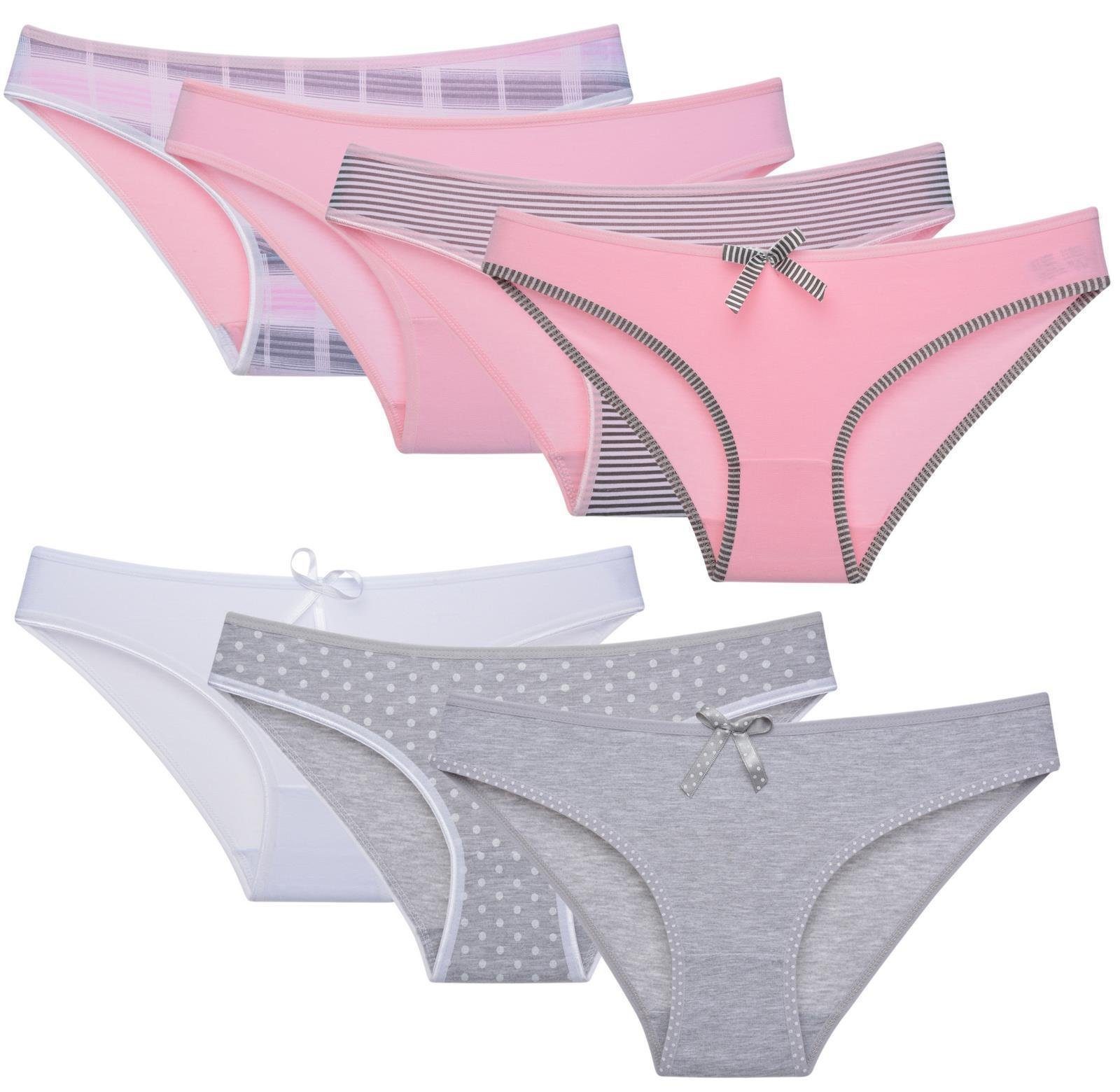 Modell 3 LOREZA Unterwäsche Unterhosen Damen 42-48 7-St) 7 (Packung, Slip Slips