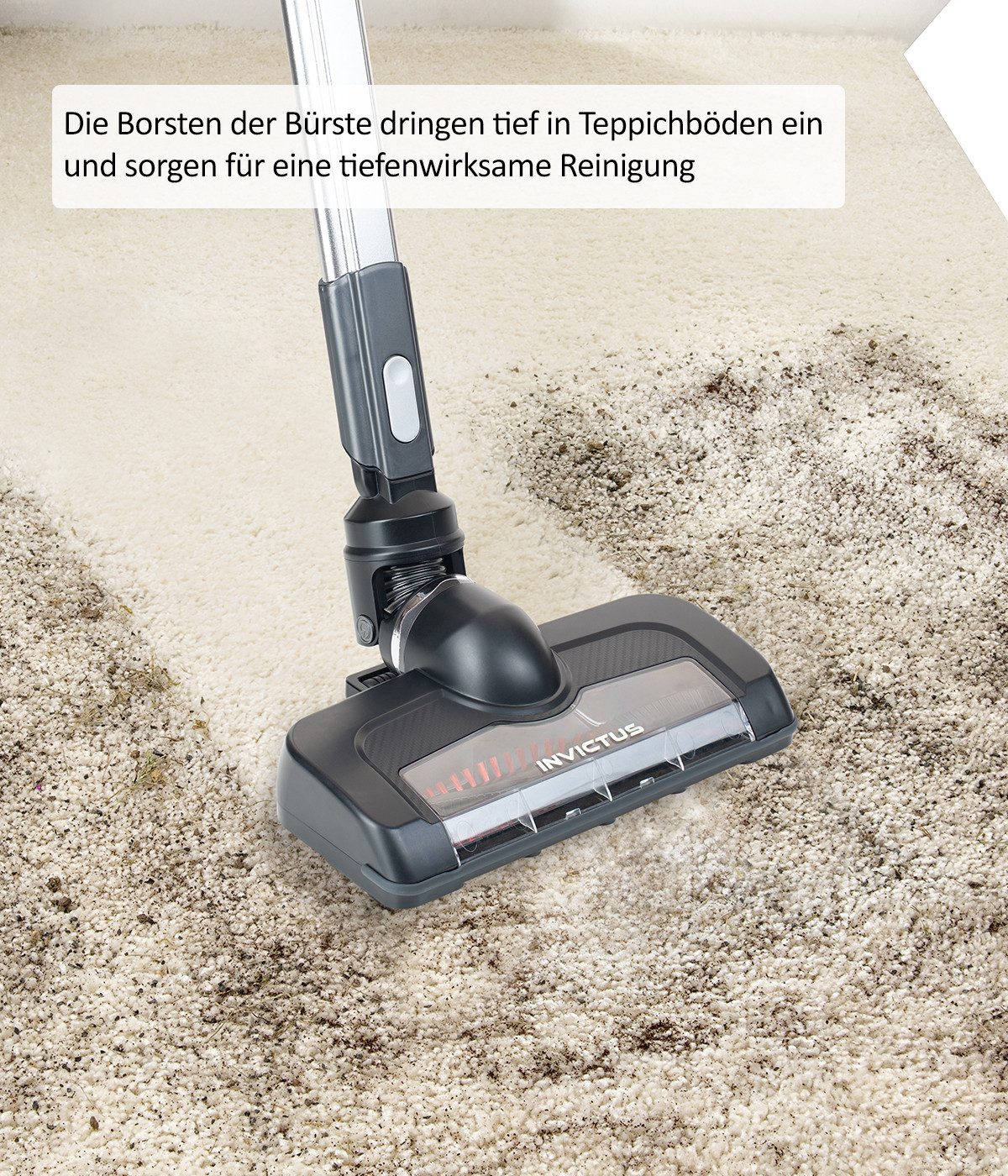Genius Staubsaugerrohr-Adapter INVICTUS One 3.0e motorisierte Elektro-Bürste, motorisiert, flexibel für Hartboden und Pakett