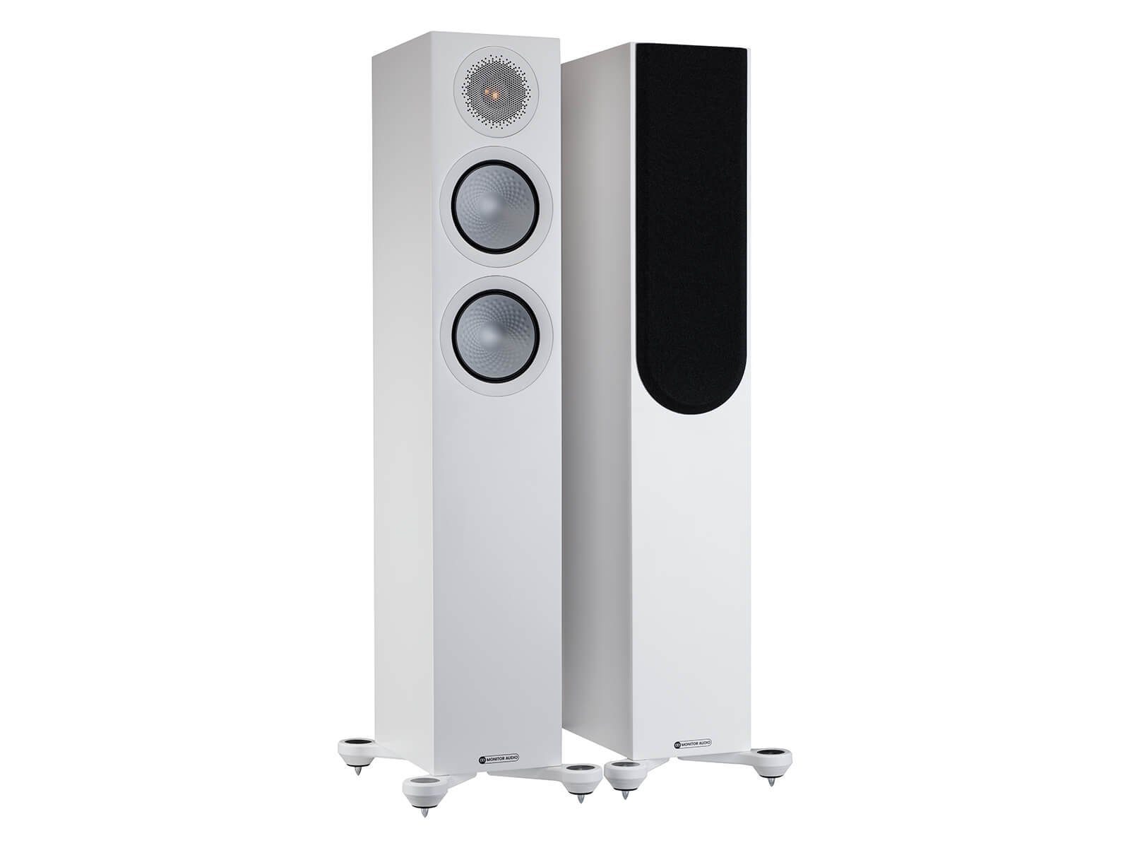 MONITOR AUDIO Stand-Lautsprecher Standlautsprecher (7G) Silver 2x Lack Weiß Seidenmatt Stand-Lautsprecher 200 150 W, (Paar) / Netzwerk, (ohne Echtholzfurnier