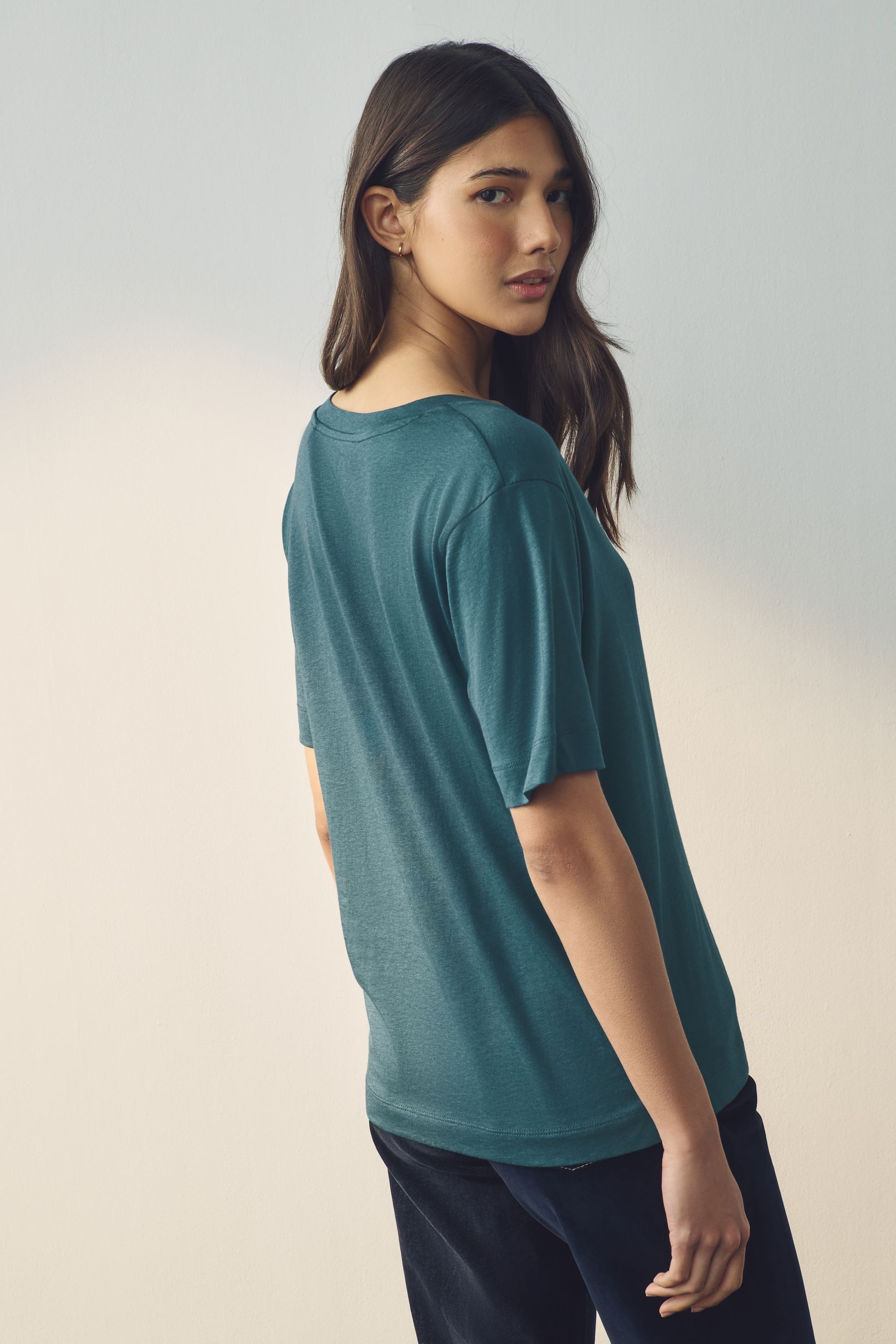 Next V-Shirt T-Shirt mit V-Ausschnitt aus Baumwolle und Modal (1-tlg) günstig online kaufen