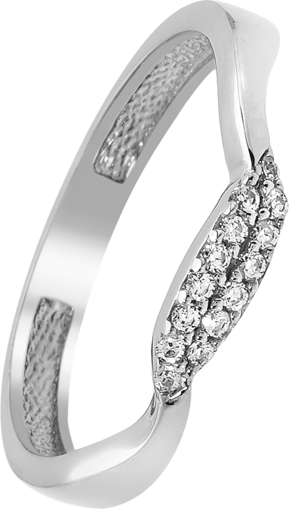 Balia Goldring Balia Ring Welle Damen 333 Weißgold, Fingerring Größe 58 (18,4), 333 Weißgold - 8 Karat (Welle weißgold)