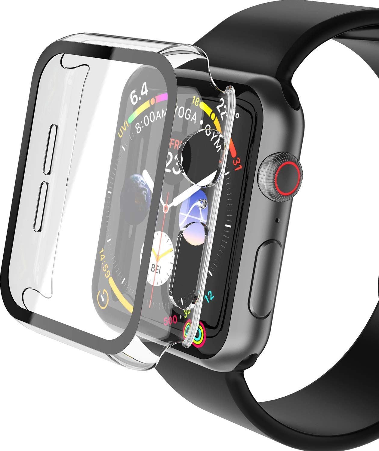 Baker Smartwatch-Hülle 2x Hülle für Apple Watch 1/2/3/4/5/6/7/8/9/SE/Ultra/Ultra2, (2 Pack) 38mm 40mm 41mm 42mm 44mm 45mm 49mm, i Watch Schutzhülle Case