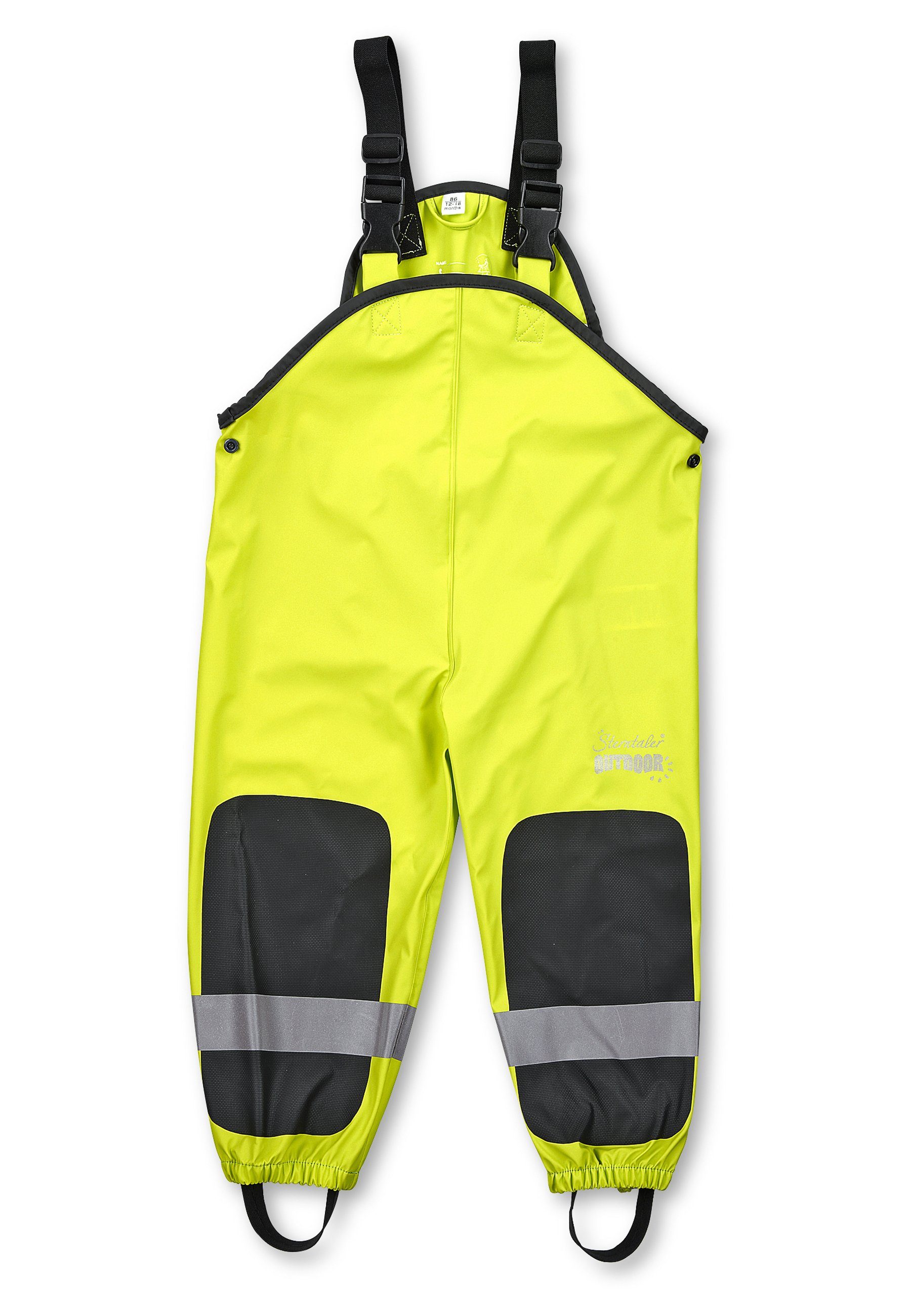 Reflektoren Sterntaler® uni Regenhose Funktions-Regenhose Trägern Kinder, Funktions-Regenhose Regenhose und (1-tlg) mit hellgrün