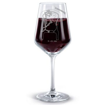 Mr. & Mrs. Panda Rotweinglas Einhorn König - Transparent - Geschenk, Kaiser, Weinglas, Spülmaschin, Premium Glas, Unikat durch Gravur