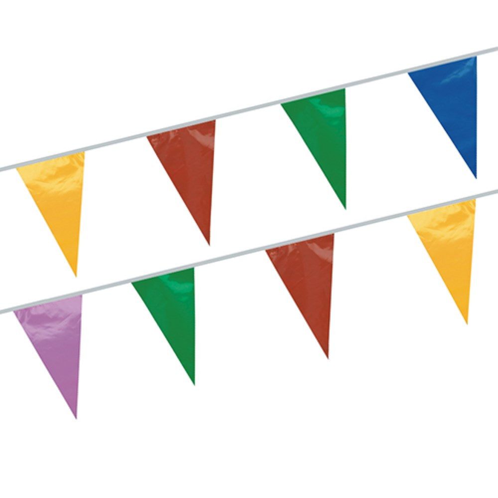 PAPSTAR Girlande Wimpelkette, Folie 20 m farbig wetterfest