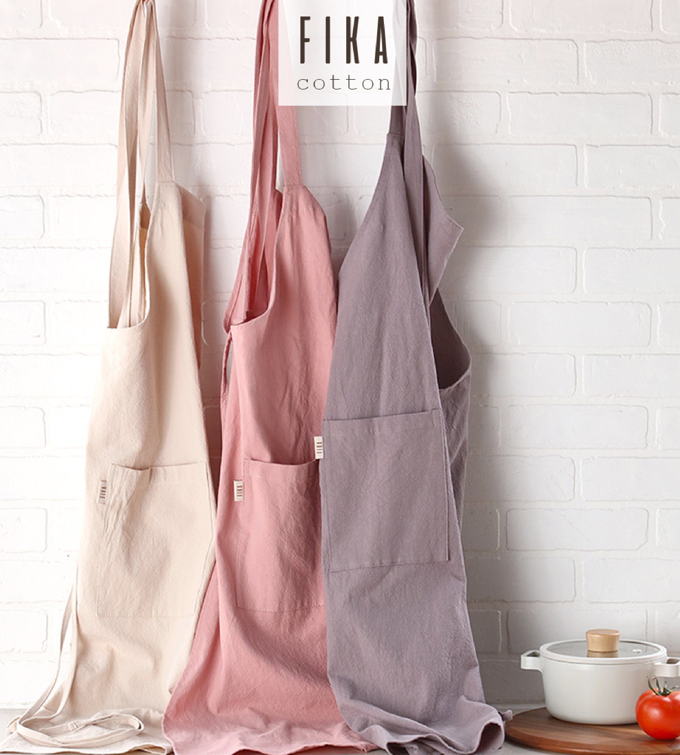 NEOFLAM® Kochschürze FIKA Baumwollschürze, (1-tlg), Moderne Farben, Leicht günstig online kaufen