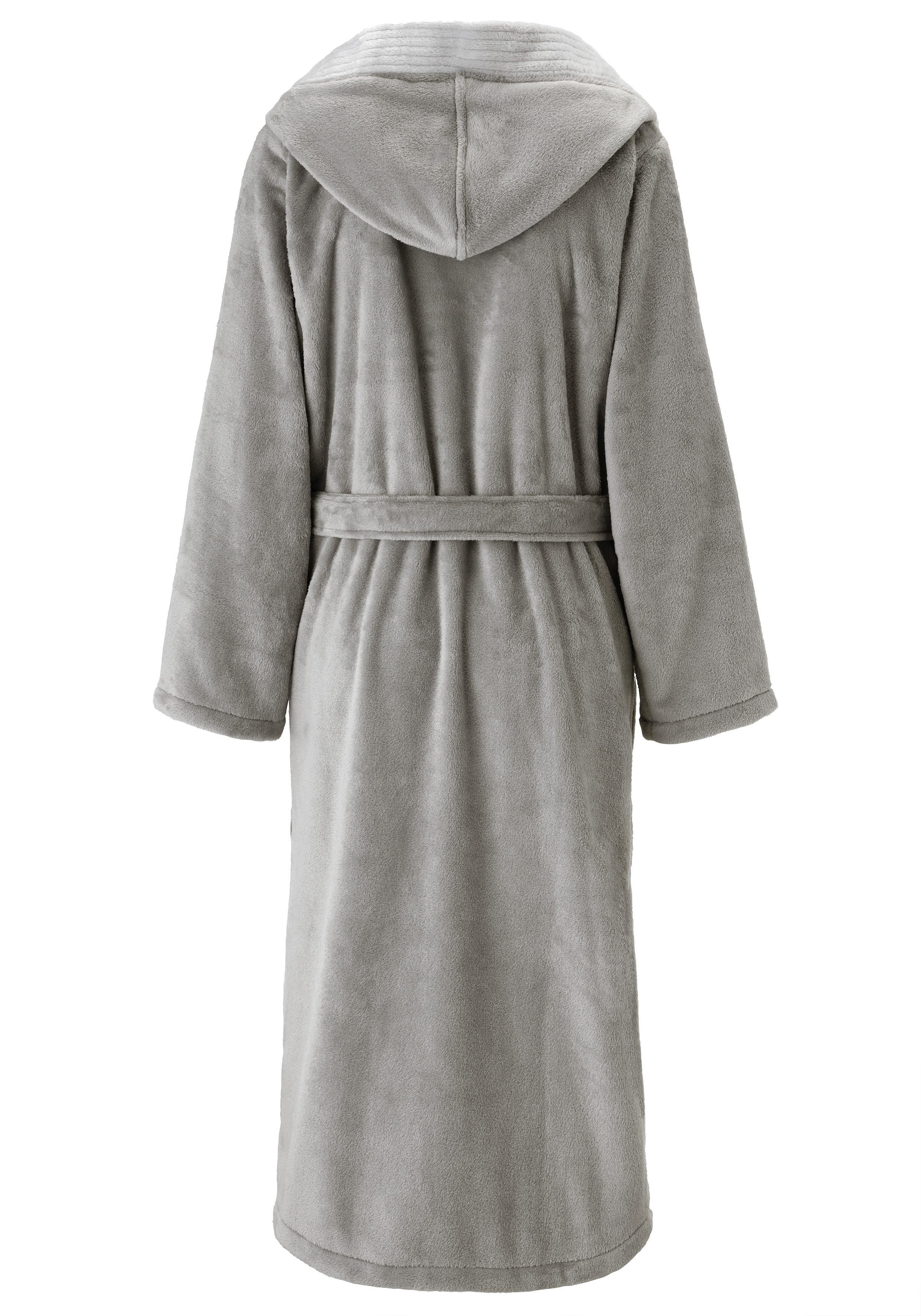 OTTO home Unisex-Bademantel Miia, ideal für Sauna, Spa & im Urlaub, Langform, Microfaser, Kapuze, Gürtel, weich und kuschelig, plüsch, für Damen und Herren, S-X – Bild 5 von 5