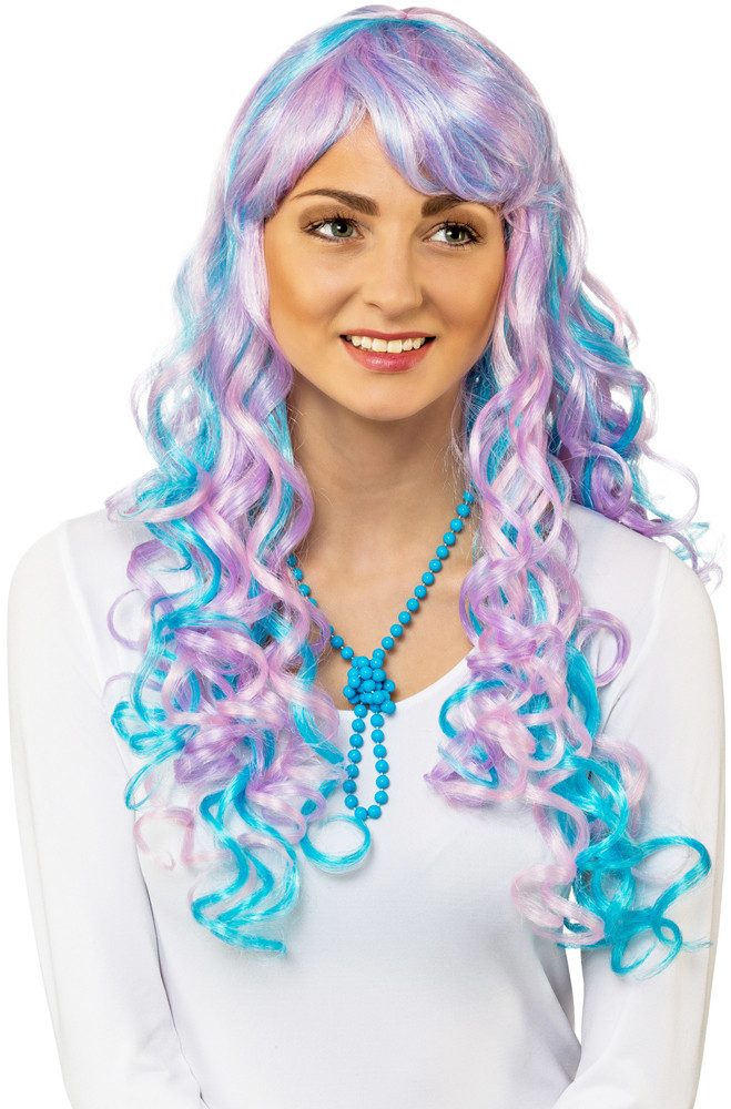 Orlob Kostüm-Perücke Animé Damen Locken Perücke mit Ansteckhaaren - Tür