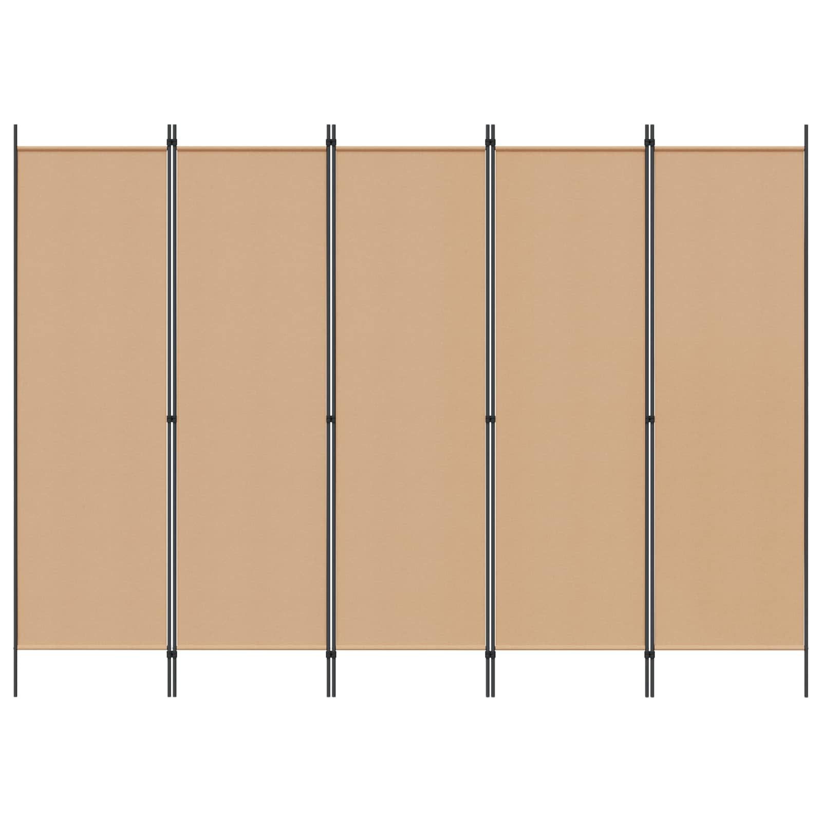 vidaXL Raumteiler 5-teiliger Raumteiler Beige 250 x 180 cm Stoff, 1-tlg.
