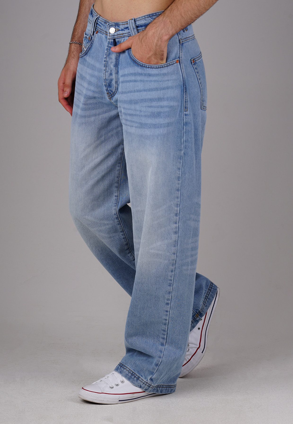 PICALDI Jeans Relax-fit-Jeans Zicco 475 Wave - Lockerer Baggy Cut, Washed Ocean Blue Denim (1-tlg) Weicher Baggy Cut