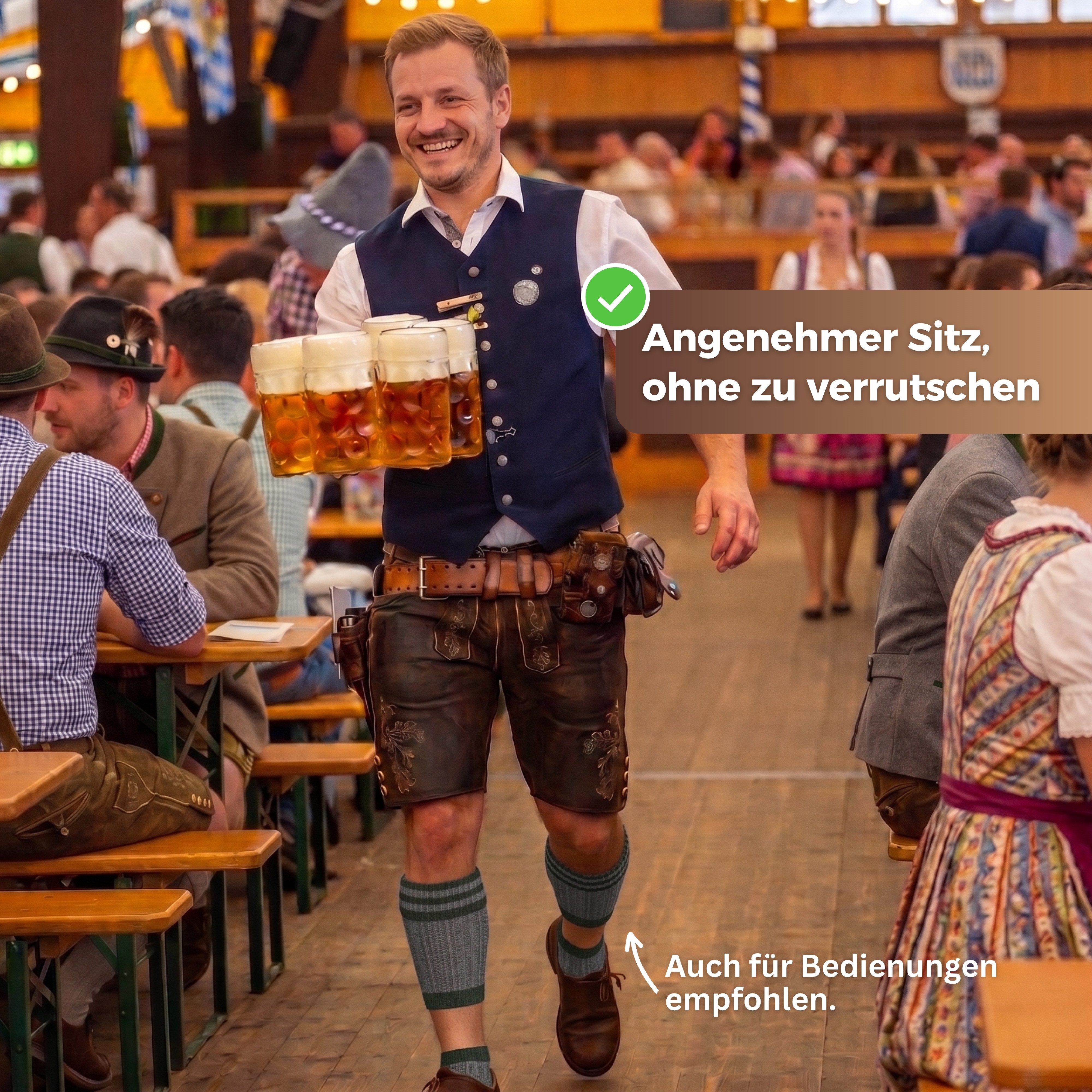 MEDOLY Trachtensocken Loferl-Set Wolle (2-Teilig) Trachtenstrümpfe (1 Set) mit Zopfmuster – Bild 3 von 3
