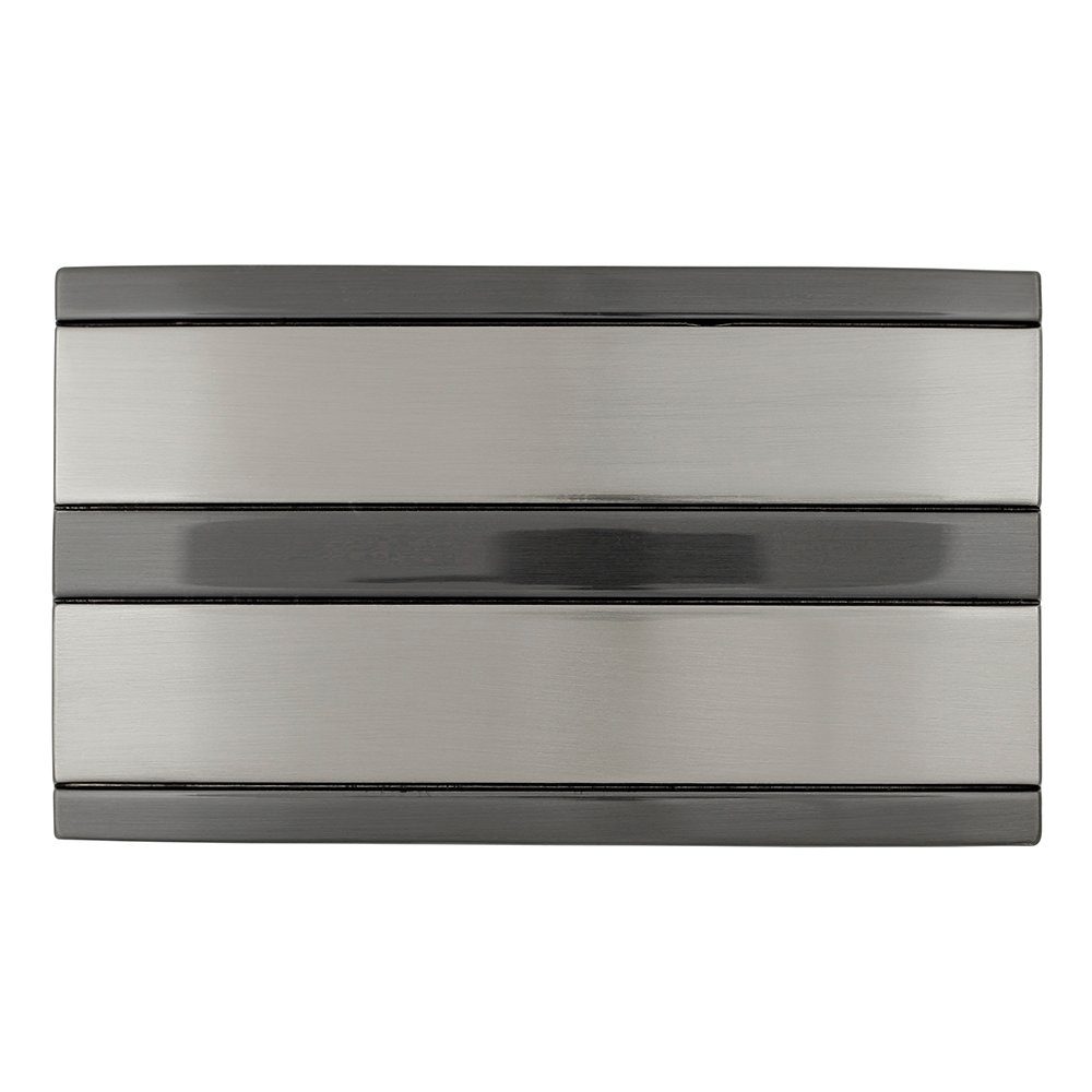 FREDERIC HERMANO Gürtelschnalle 35mm Zink Schwarz - Buckle Stripe - 322607530020 Metall seidenmatt anthrazit Muster Austausch Schnalle für Gürtel