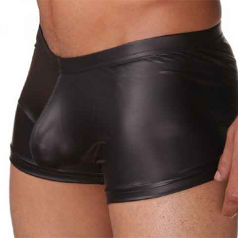 Lau-Fashion Boxershorts Slip Lack Leder Wetlook Schwarz Männer Fetisch Gogo M/L/XL