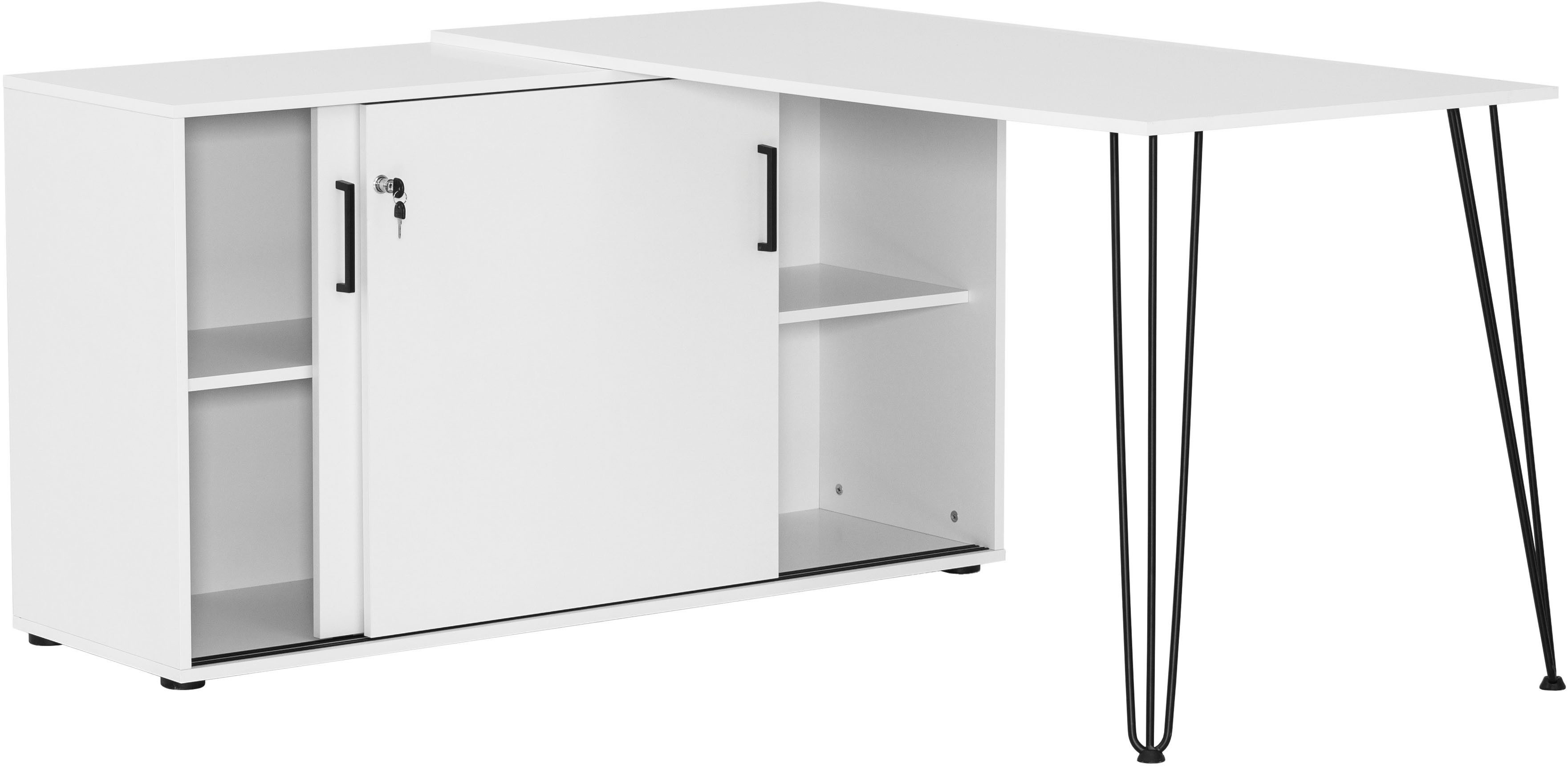 welltime Eckschreibtisch Ekko, Eckschreibtisch, Made in Germany, B: 130 cm, Solide Verarbeitung - Dieses Produkt ist in Deutschland gefertigt