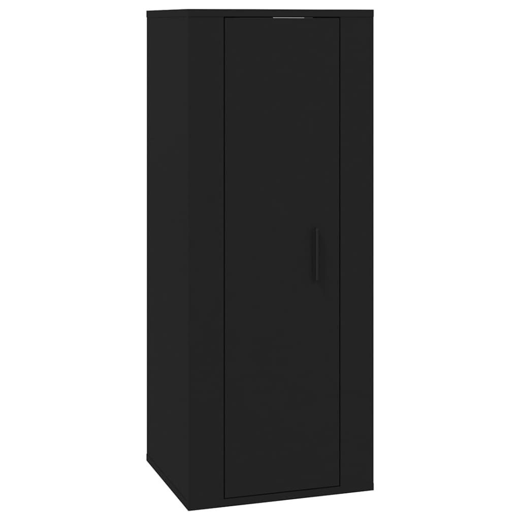 furnicato Schwarz 3-tlg. Holzwerkstoff TV-Schrank TV-Schrank-Set