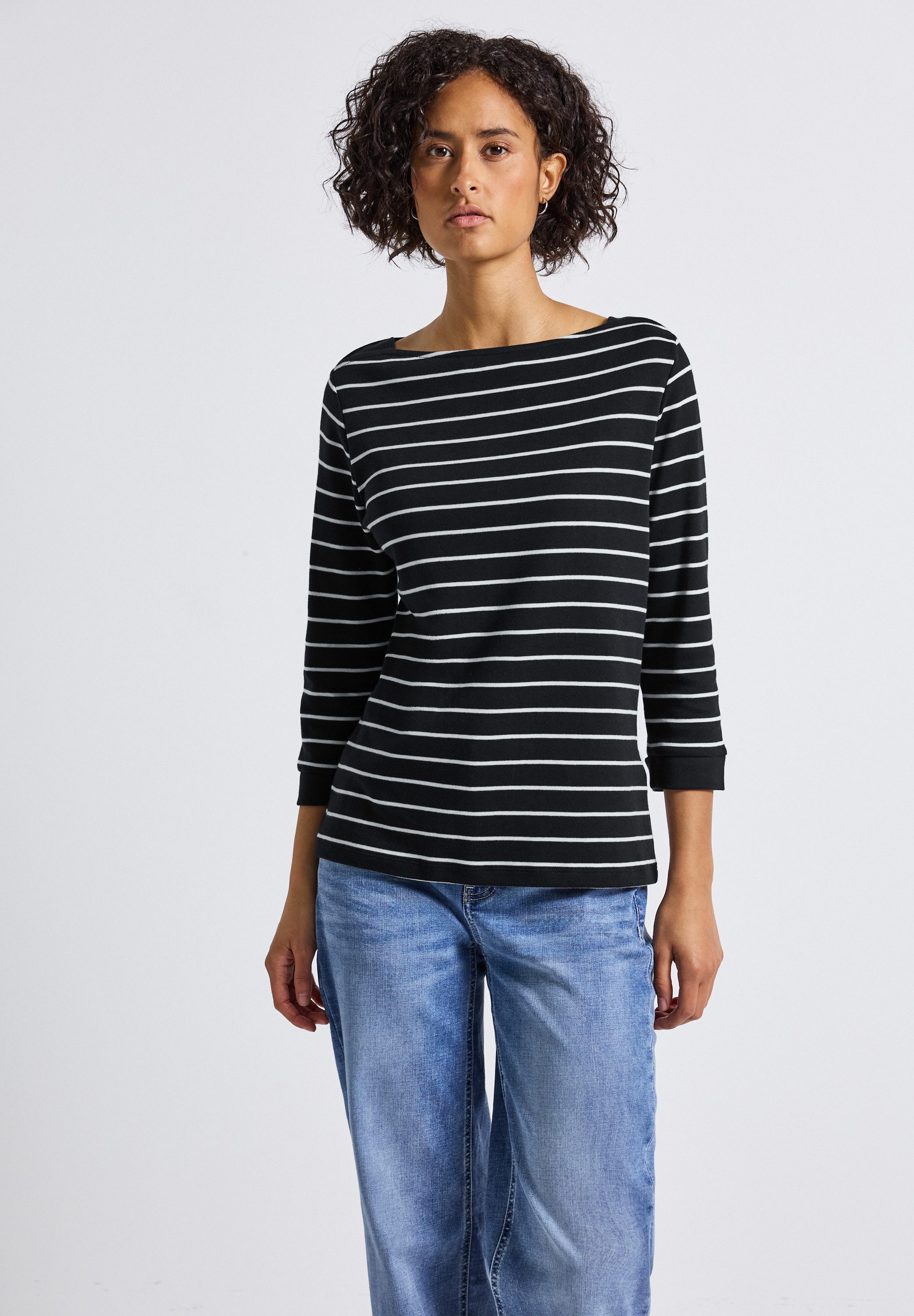 STREET ONE 3/4-Arm-Shirt aus reiner Baumwolle