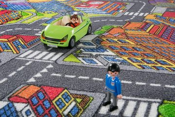 Kinderteppich Big City/Sweet Village, Andiamo, rechteckig, Höhe: 7 mm, Straßen-Spiel-Teppich, für Mädchen & Jungen, Kinderzimmer