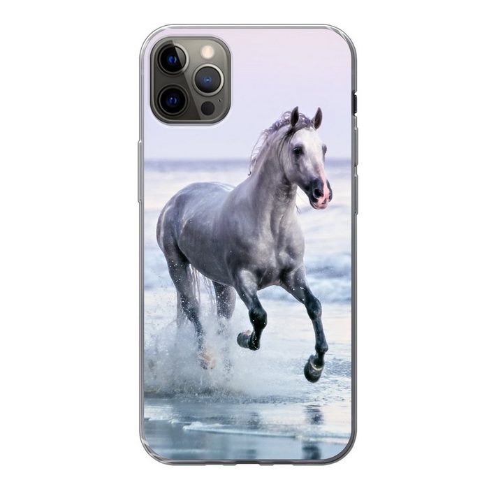 MuchoWow Handyhülle Pferd - Meer - Pastell Handyhülle Apple iPhone 12 Pro Max Smartphone-Bumper Print Handy