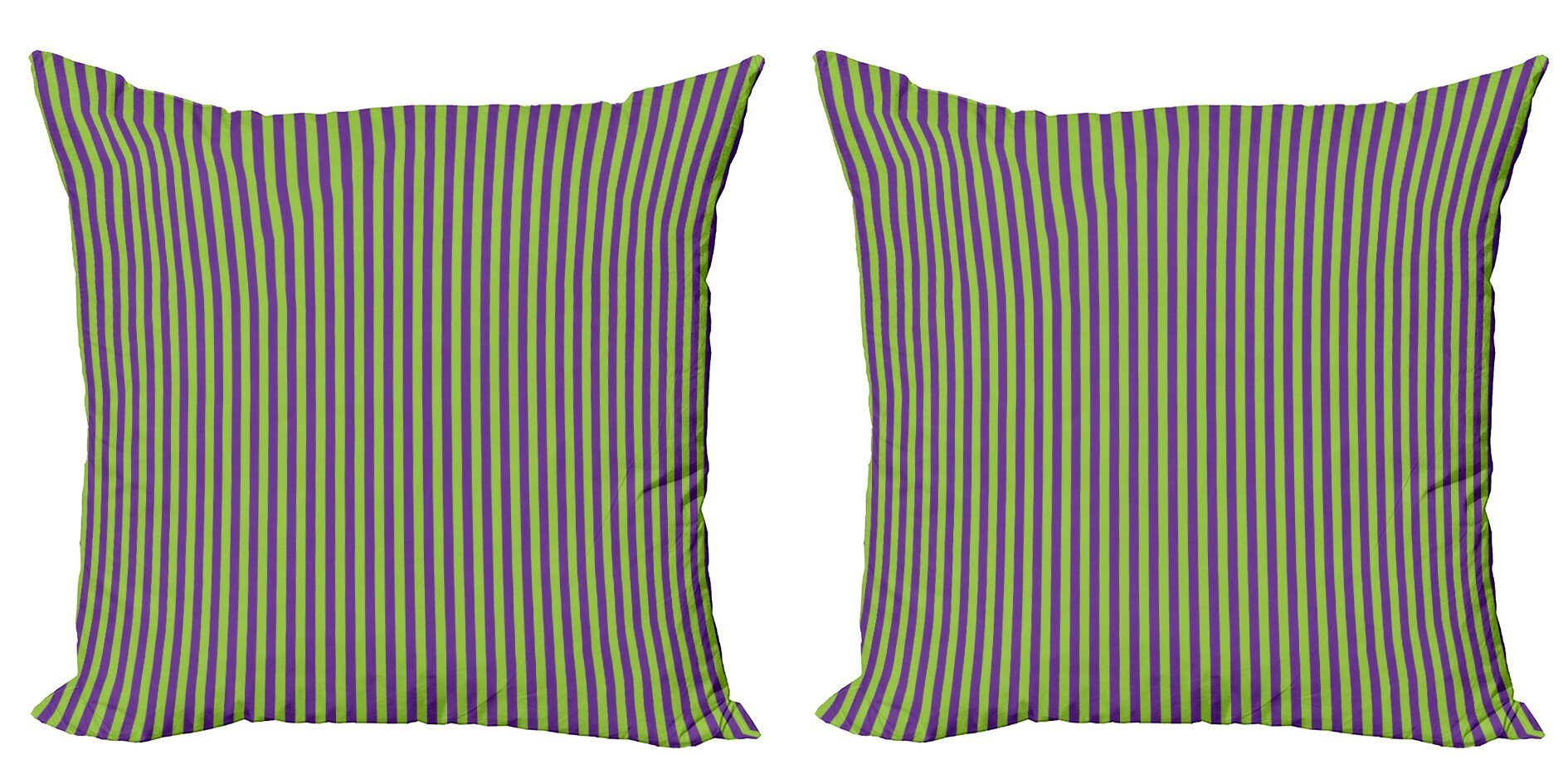 Kissenbezüge Modern Accent Doppelseitiger Digitaldruck, Abakuhaus (2 Stück), Jahrgang Blau, Grün, Bold Stripes