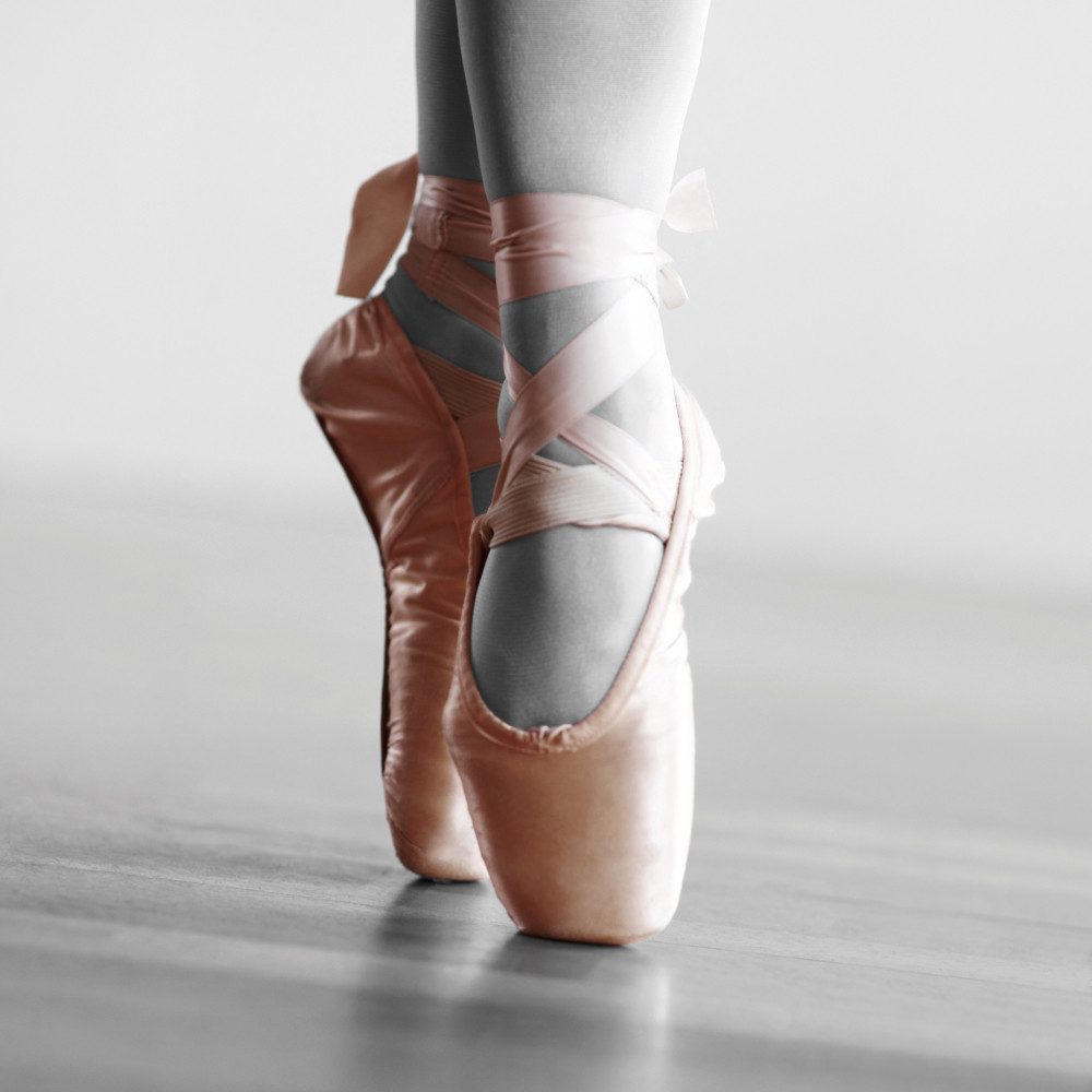 1art1 Poster Ballett Kunstdruck Bild - Spitzenschuhe, RelevÃ©, Farbakzent