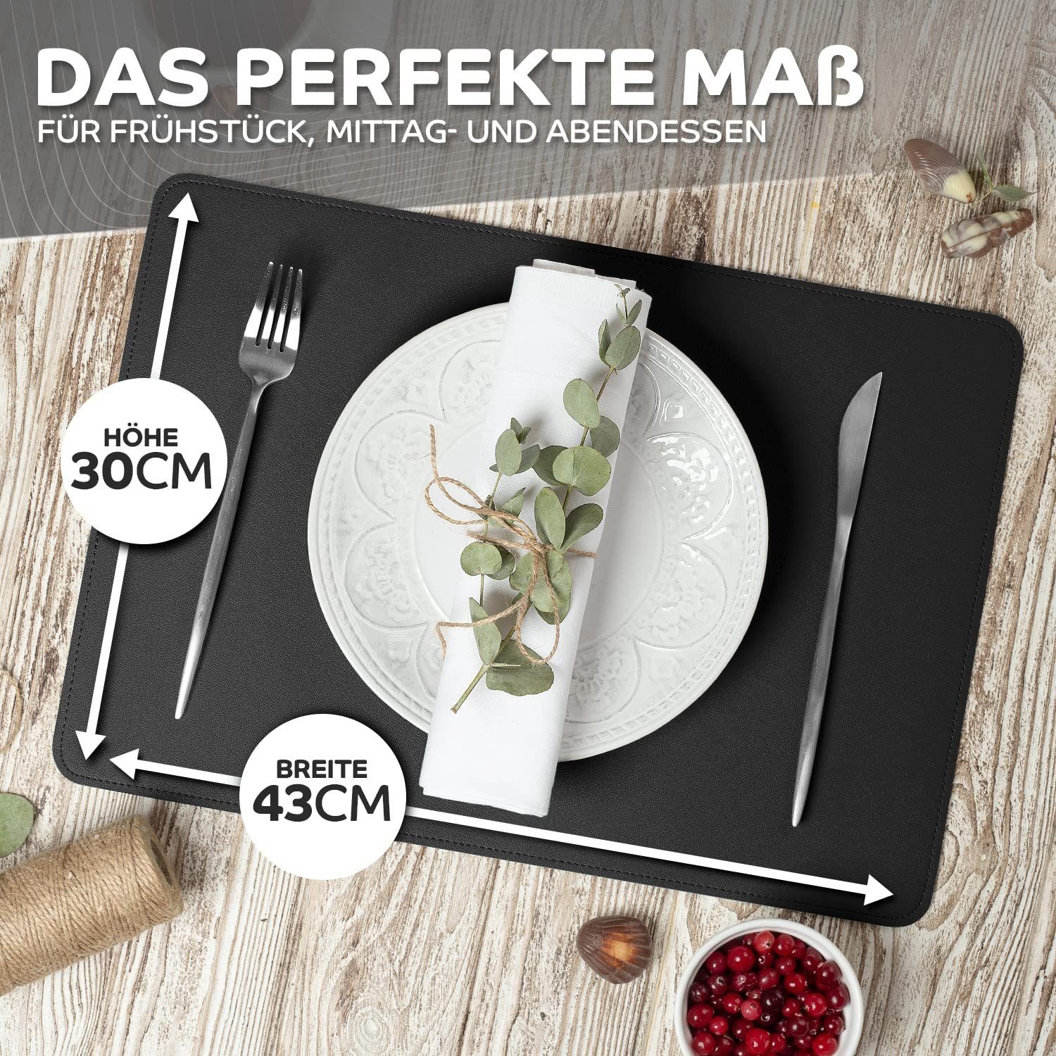 Loco Bird Platzset aus Kunstleder, 4er Set Zweifarbig, 43x30cm Lederoptik - günstig online kaufen